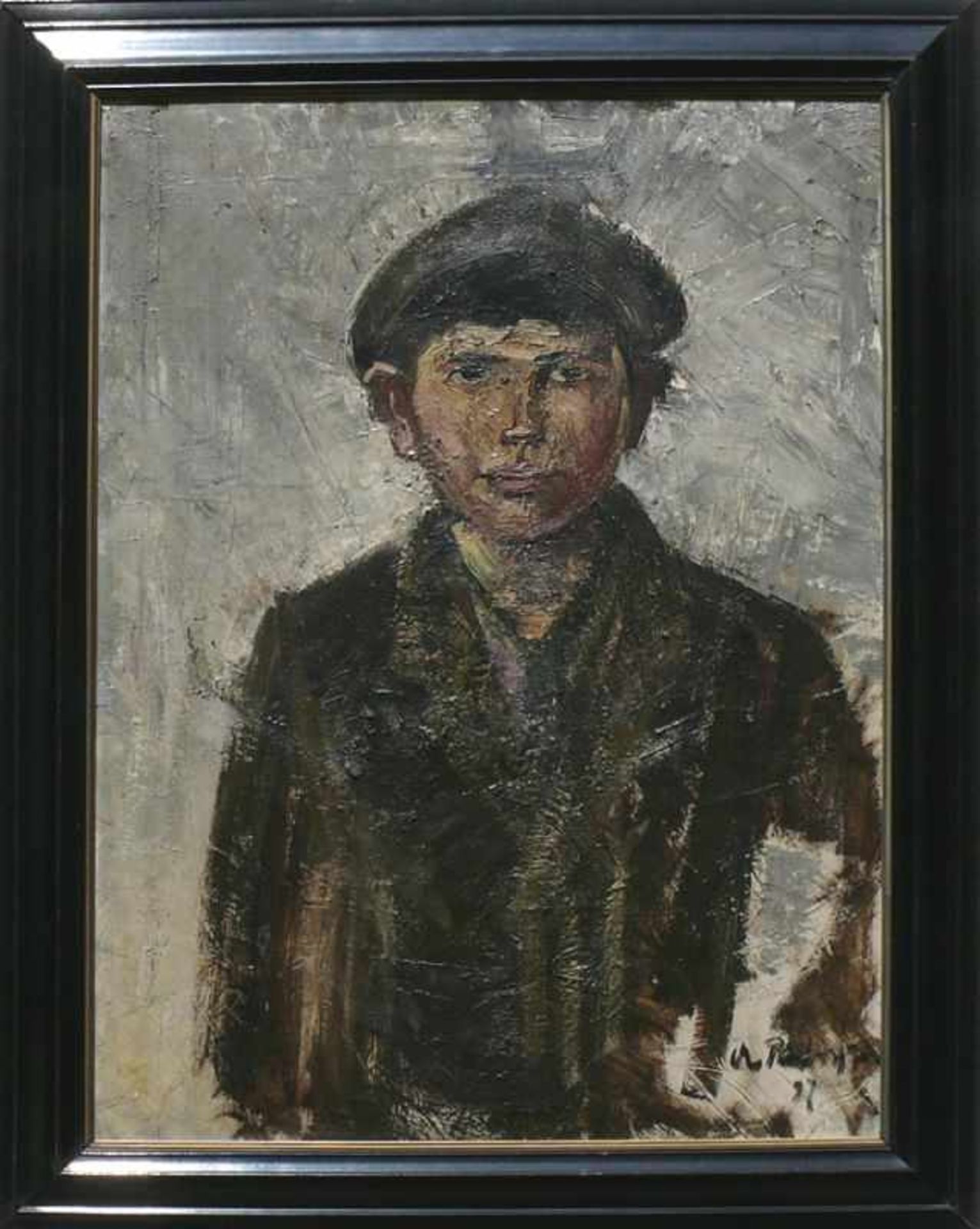 Räderscheidt, Anton (Köln 1892 - 1970) "Zeitungsjunge"; Halbportrait eines Jungen in der linken Hand - Bild 2 aus 4