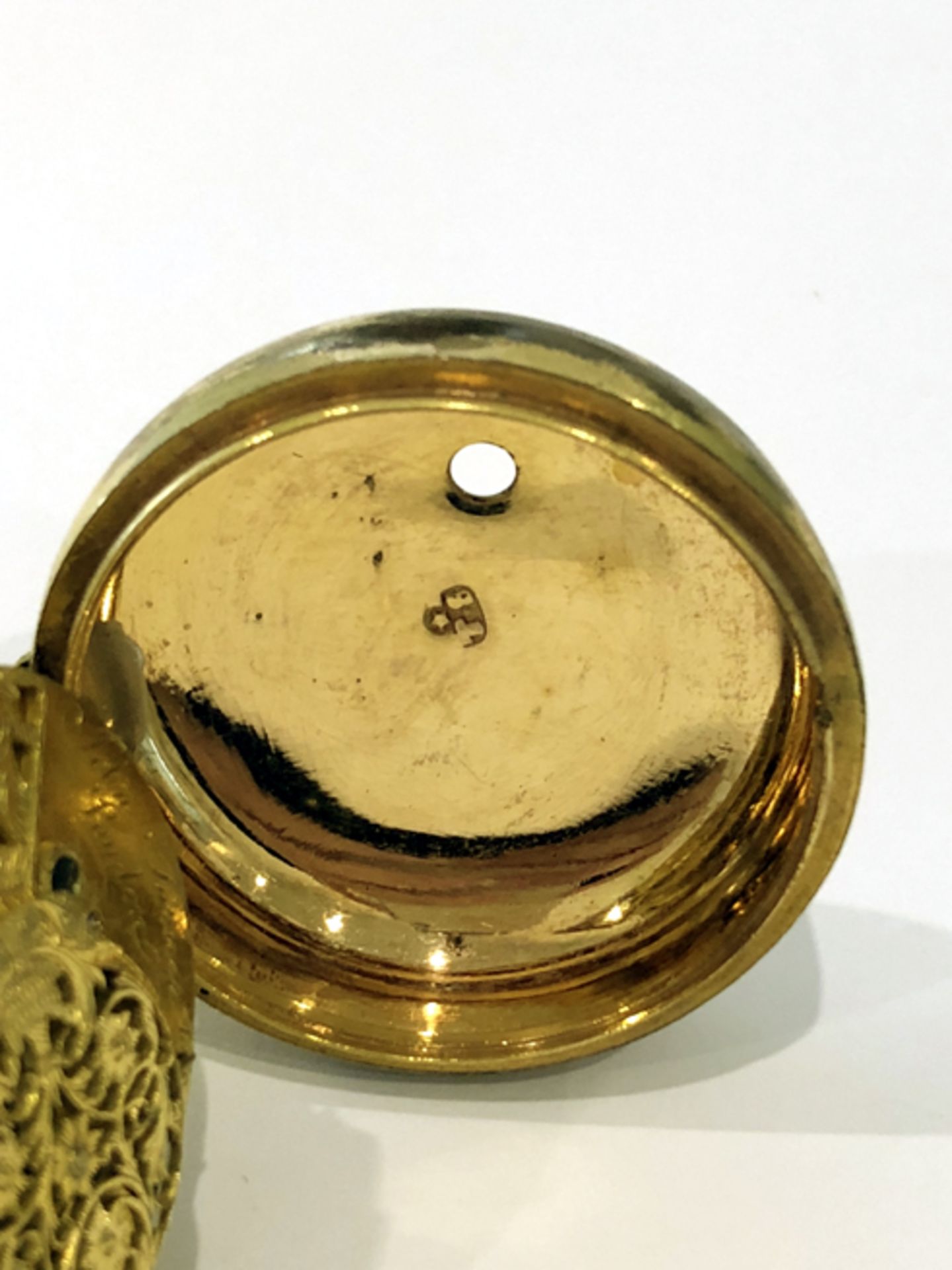 Spindel-Taschenuhr (London, ca. 1780 - 1800) 8ct GG-Gehäuse mit unbeschädigtem Emailziffernblatt; - Bild 13 aus 13