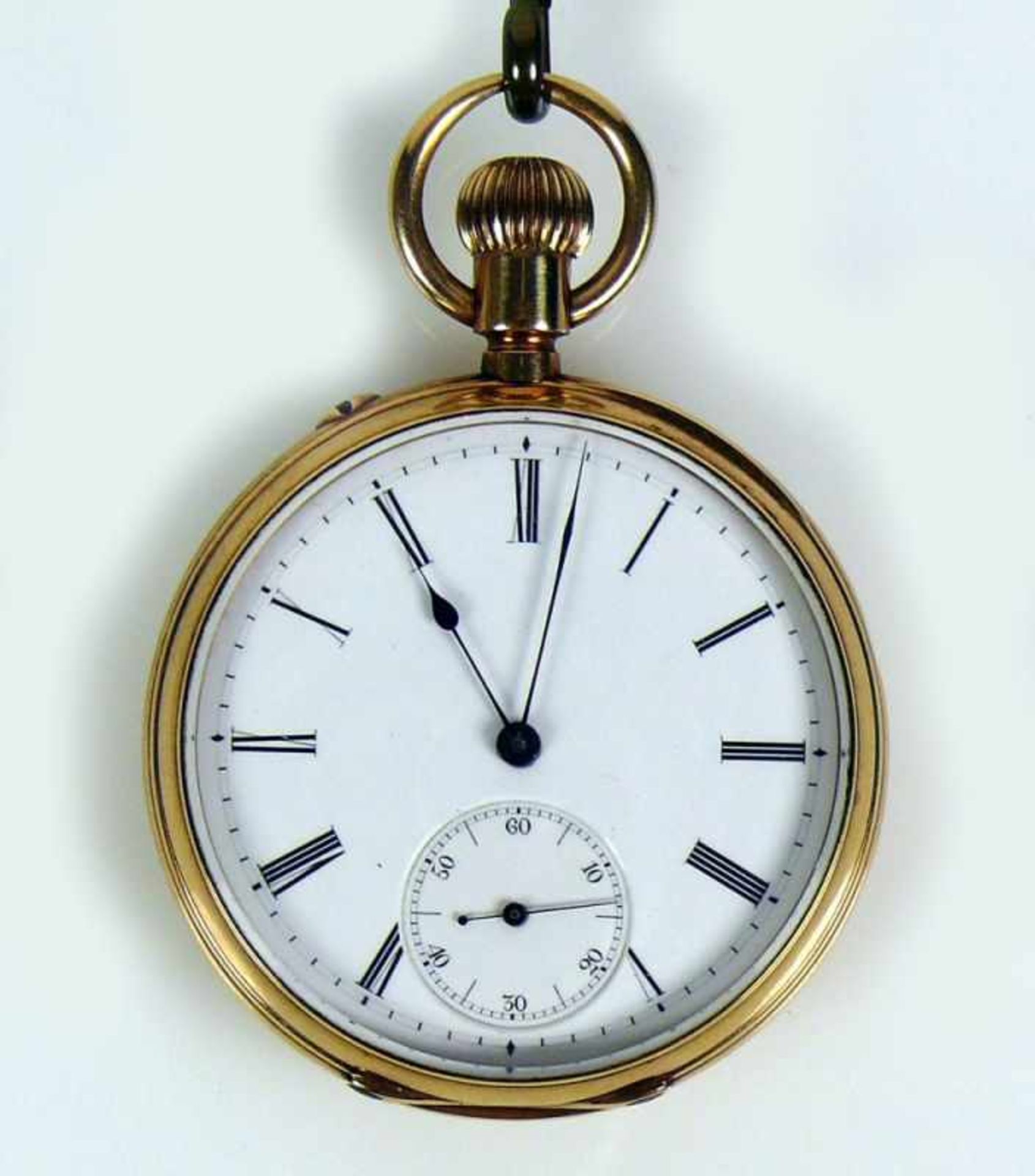 Herrentaschenuhr (Deutsche Uhrenfabrikation Glashütte) in 14ct GG-Gehäuse; Staubdeckel verg.; - Bild 3 aus 5