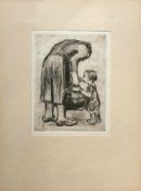 Kollwitz, Käthe (1867 Königsberg - 1945 Moritzburg) "Stehende Mutter, ihr Büblein fütternd";