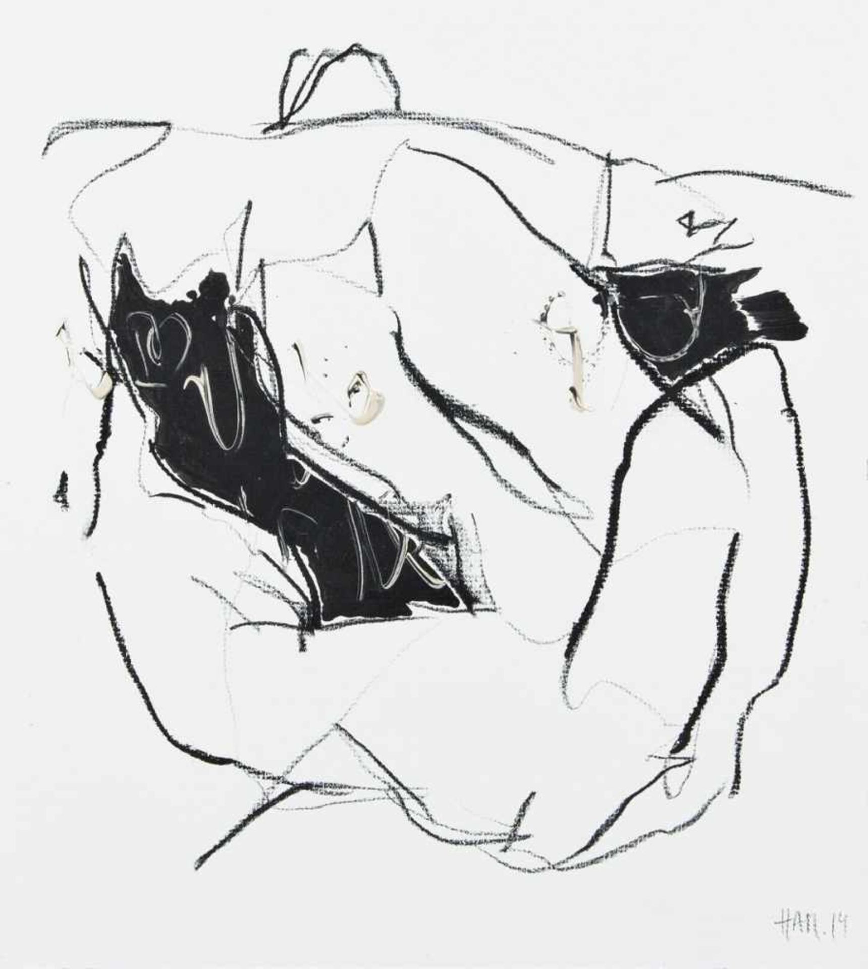 HANNES MLENEK (1949 WR. NEUSTADT) o. T., 2014 Mischtechnik auf Papier, 35 x 31 cm gerahmt, Maß mit