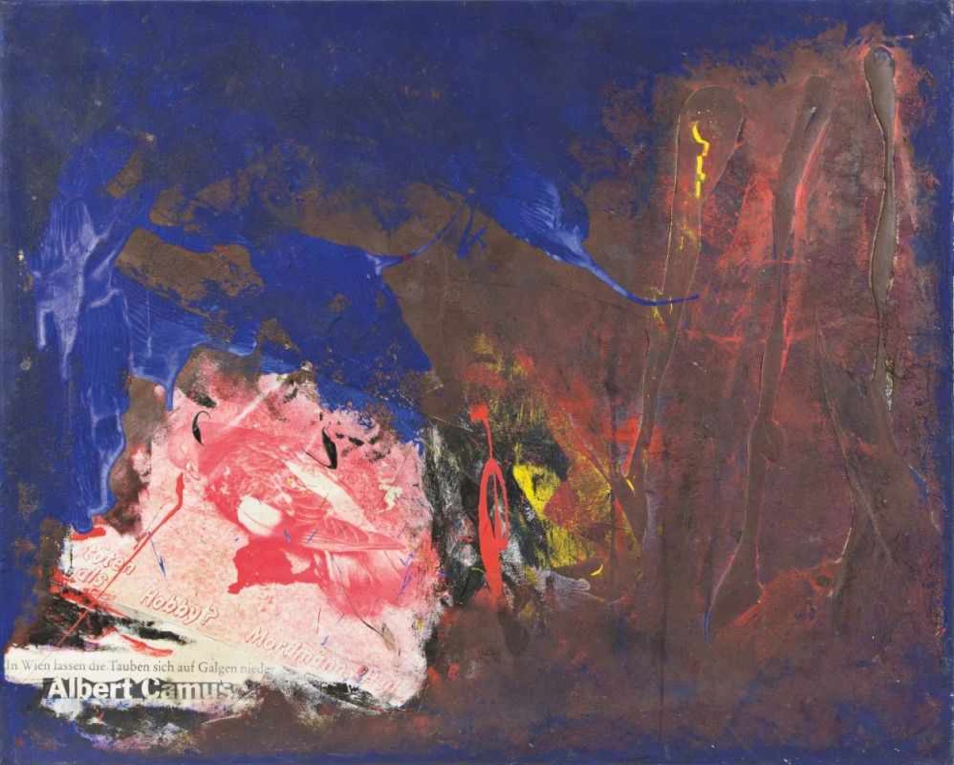 PADHI FRIEBERGER (1931 WIEN - 2016 WIEN) o. T. Öl auf Leinwand (Collage, Farbe, Papier), 80 x 100 cm
