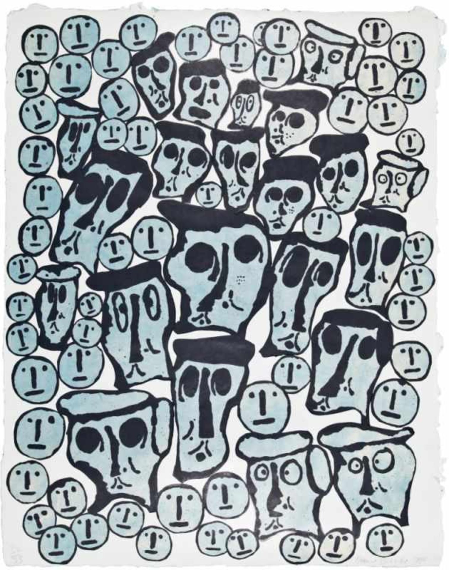 DONALD BAECHLER(1956 HARTFORD, USA)CROWDS, 1990Originalsiebdruck auf Bütten, 111 x 86