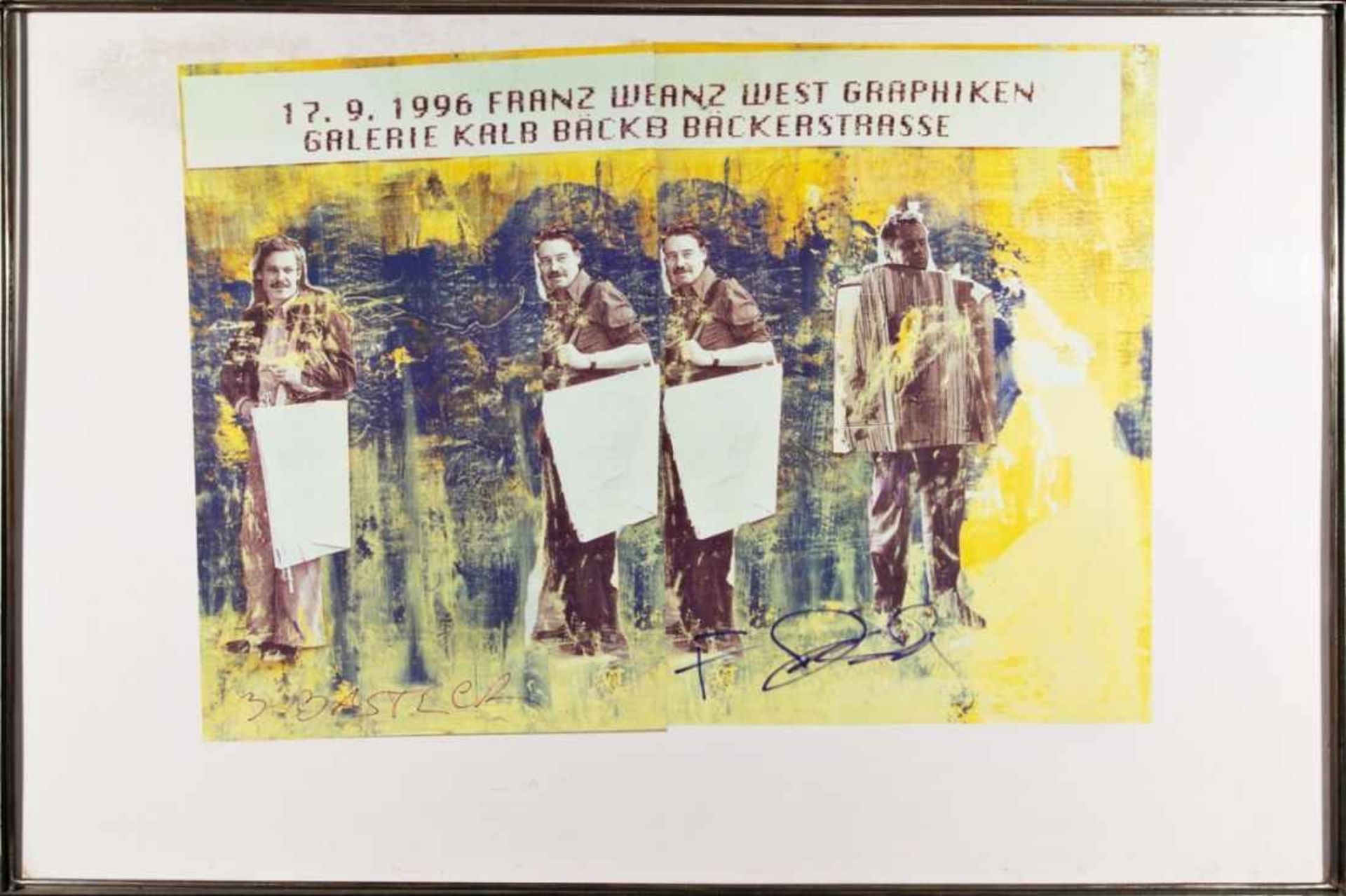 FRANZ WEST(1947 WIEN - 2012 WIEN)3 BASTLERCollage, Zwei Siebdrucke auf Papier auf Karton, ca. 77 x