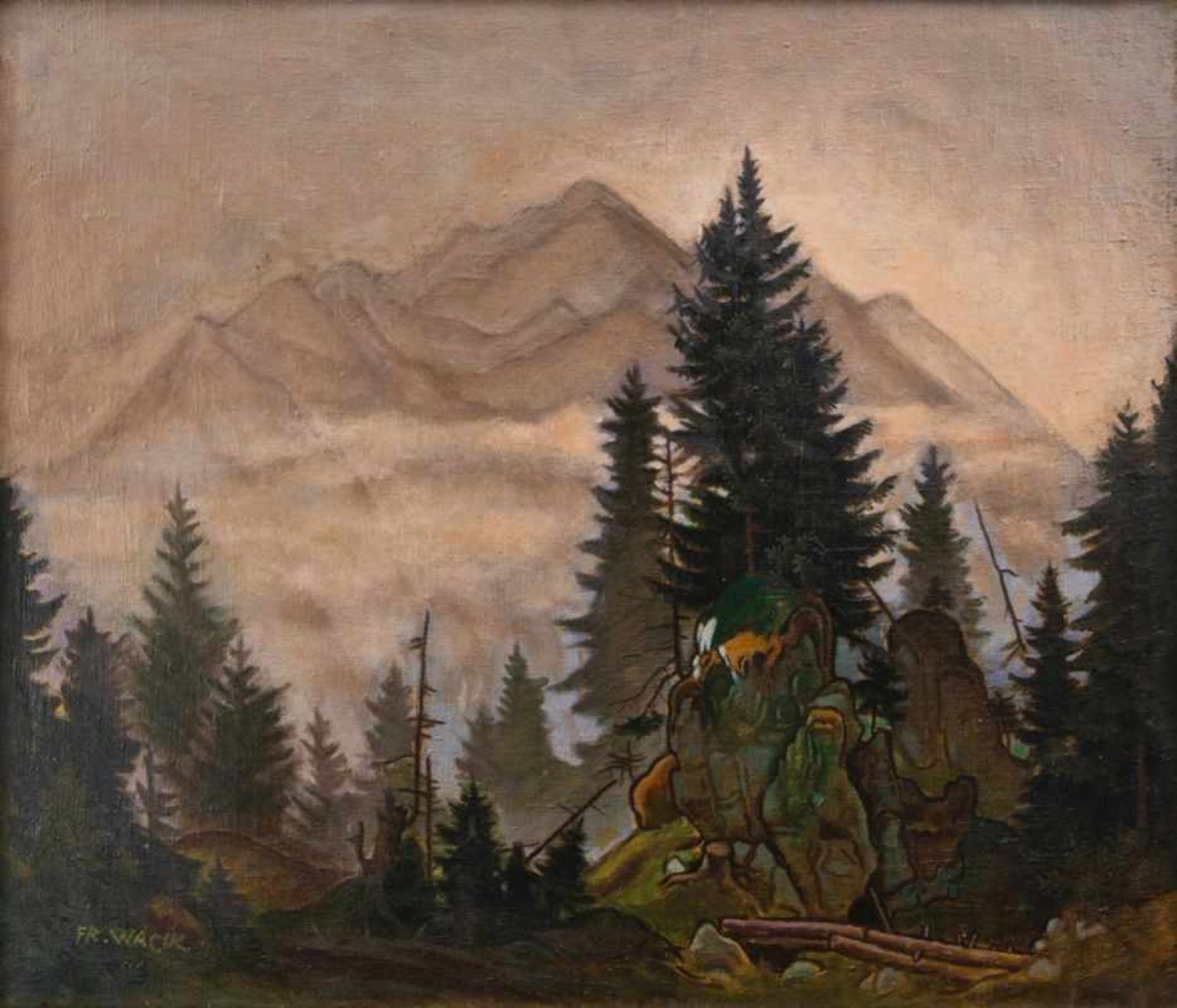 FRANZ WACIK(1883 WIEN -1938 WIEN)LANDSCHAFT IM NEBELÖl auf Leinwand, 68 x 80 cmgerahmt, Maß mit