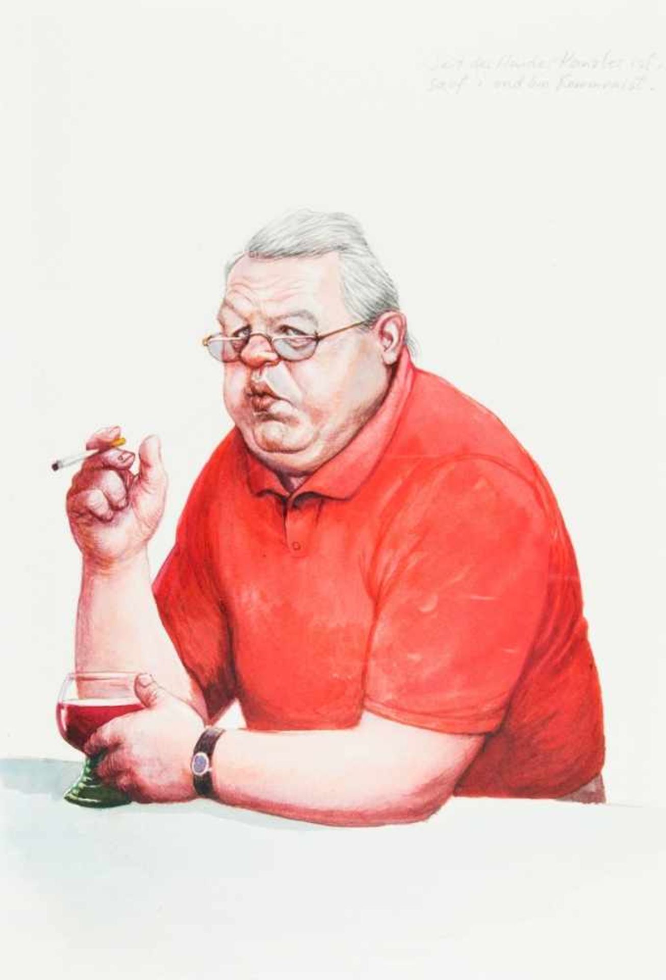 MANFRED DEIX(1949 ST. PÖLTEN - 2016 KLOSTERNEUBURG)POLIT-PENSIONIST VRANITZKY, 1997Mischtechnik