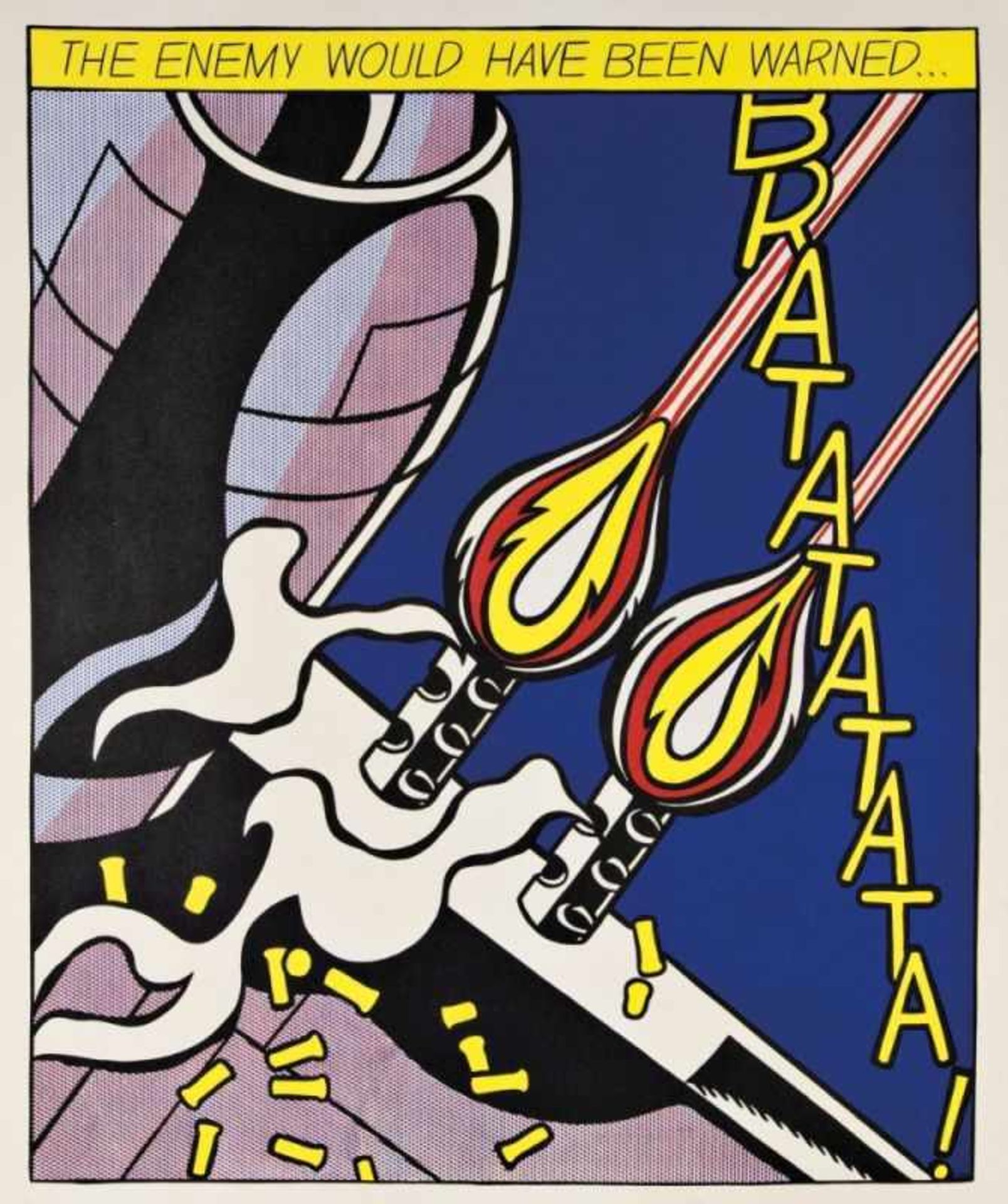 ROY LICHTENSTEIN(1923 NEW YORK - 1997 NEW YORK)AS I OPENED FIRE, 1963Triptychon, Offsetlithografie,