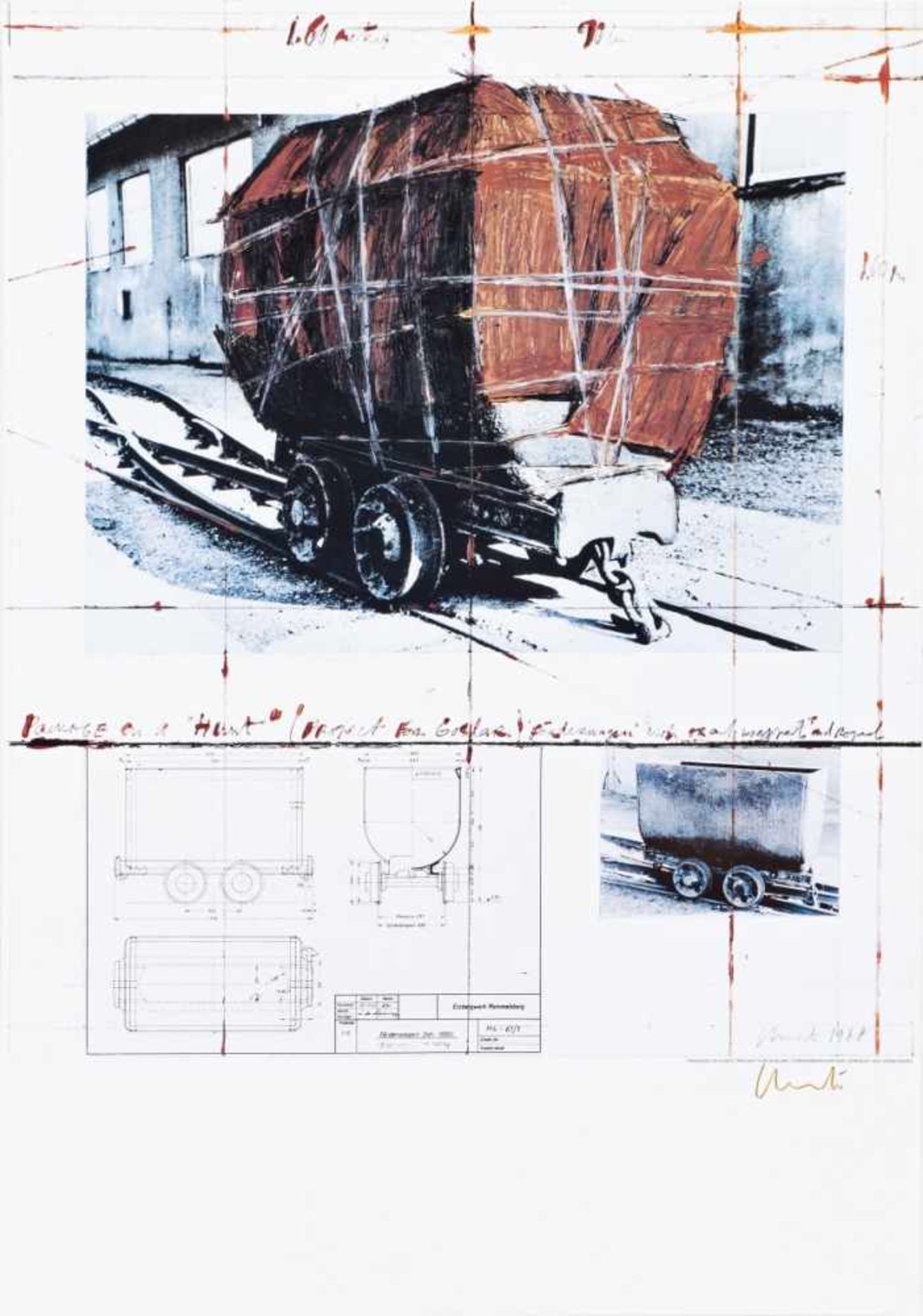 CHRISTO JAVACHEFF(1935 GABROVO)PACKAGE ON A HUNT, 1988Farblithografie auf festem Kartonpapier, 100 x