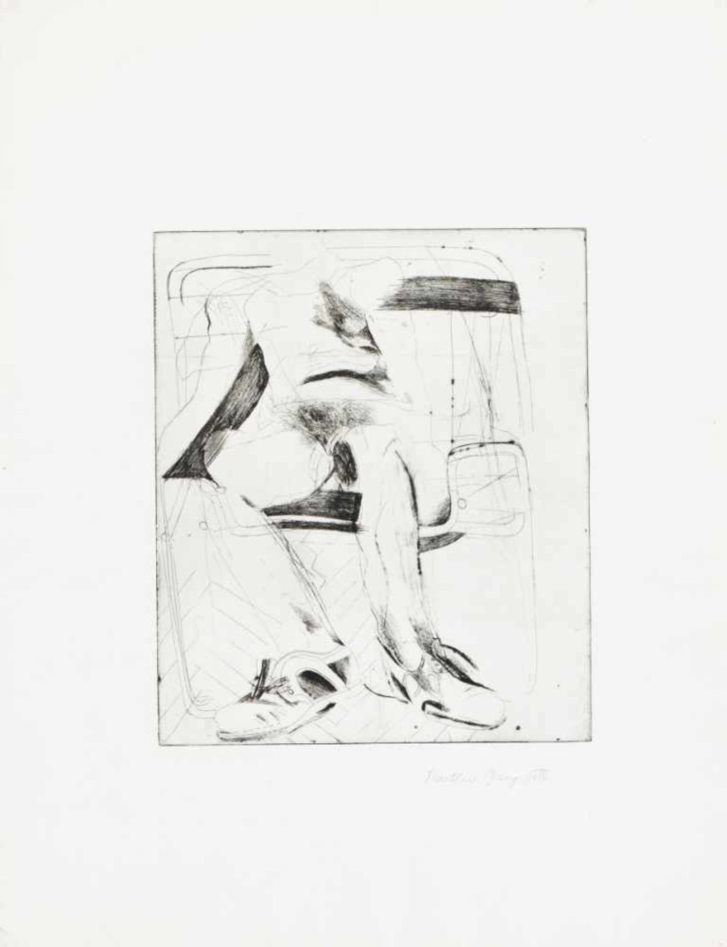 MARTHA JUNGWIRTH(1940 WIEN)DER SITZENDE, 1971Radierung auf Bütten, Plattengröße: 34 x 29