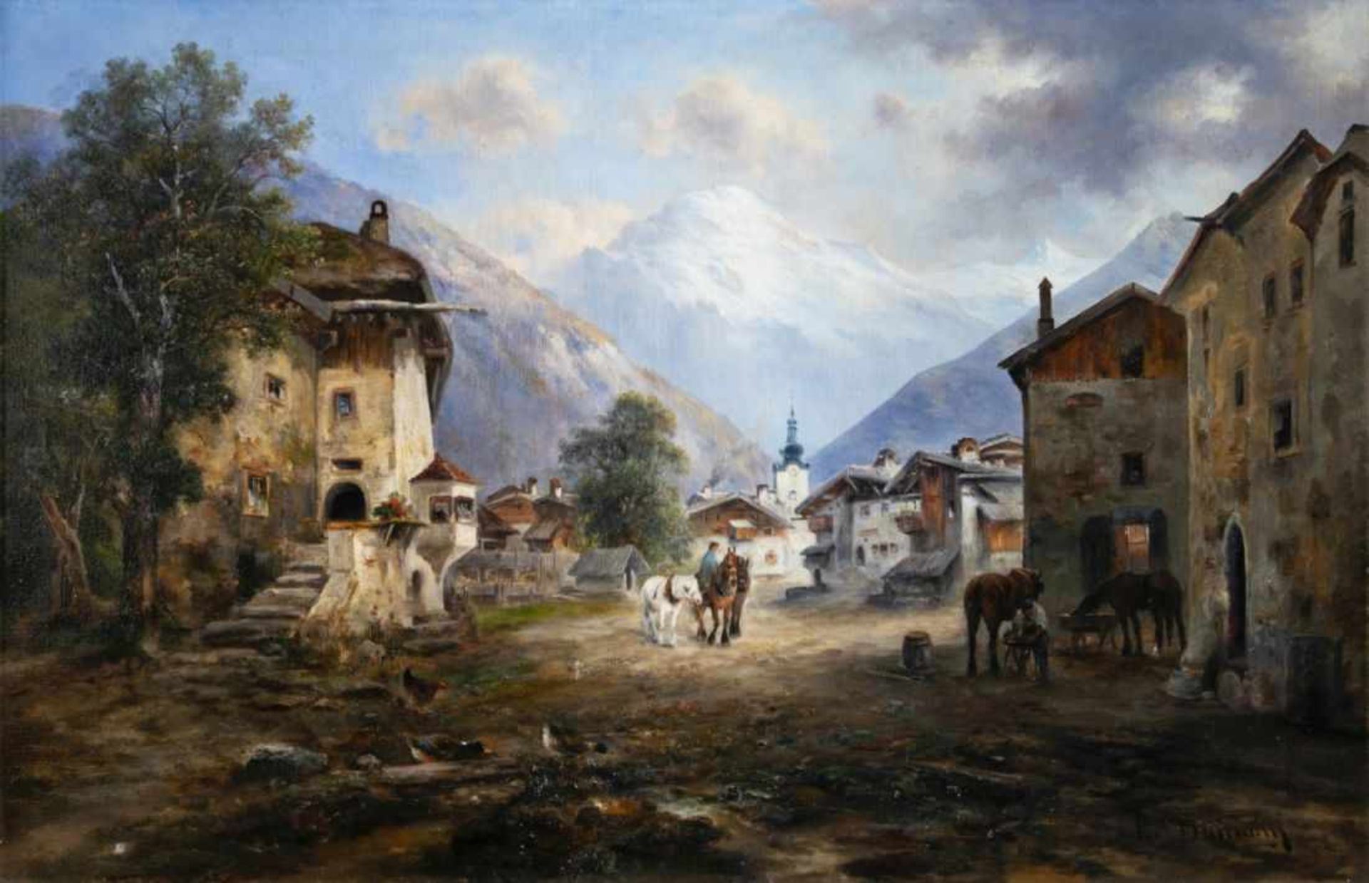 EMIL BARBARINI(1855 WIEN - 1933 BRUNN AM GEBRIGE)PFUNDS IM TIROLER INNTALÖl auf Leinwand, 67 x 104