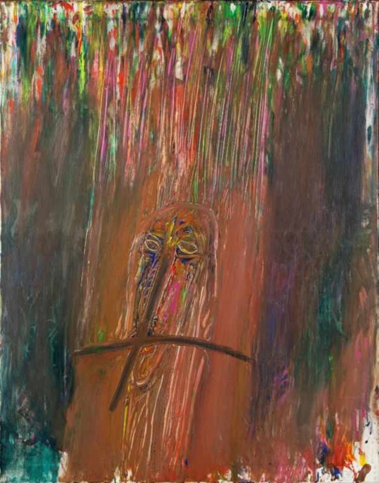FRANZ RINGEL(1940 GRAZ - 2011 GRAZ)DER DULDER, 1985Acryl auf Leinwand, 100 x 80 cmgerahmt, Maß mit