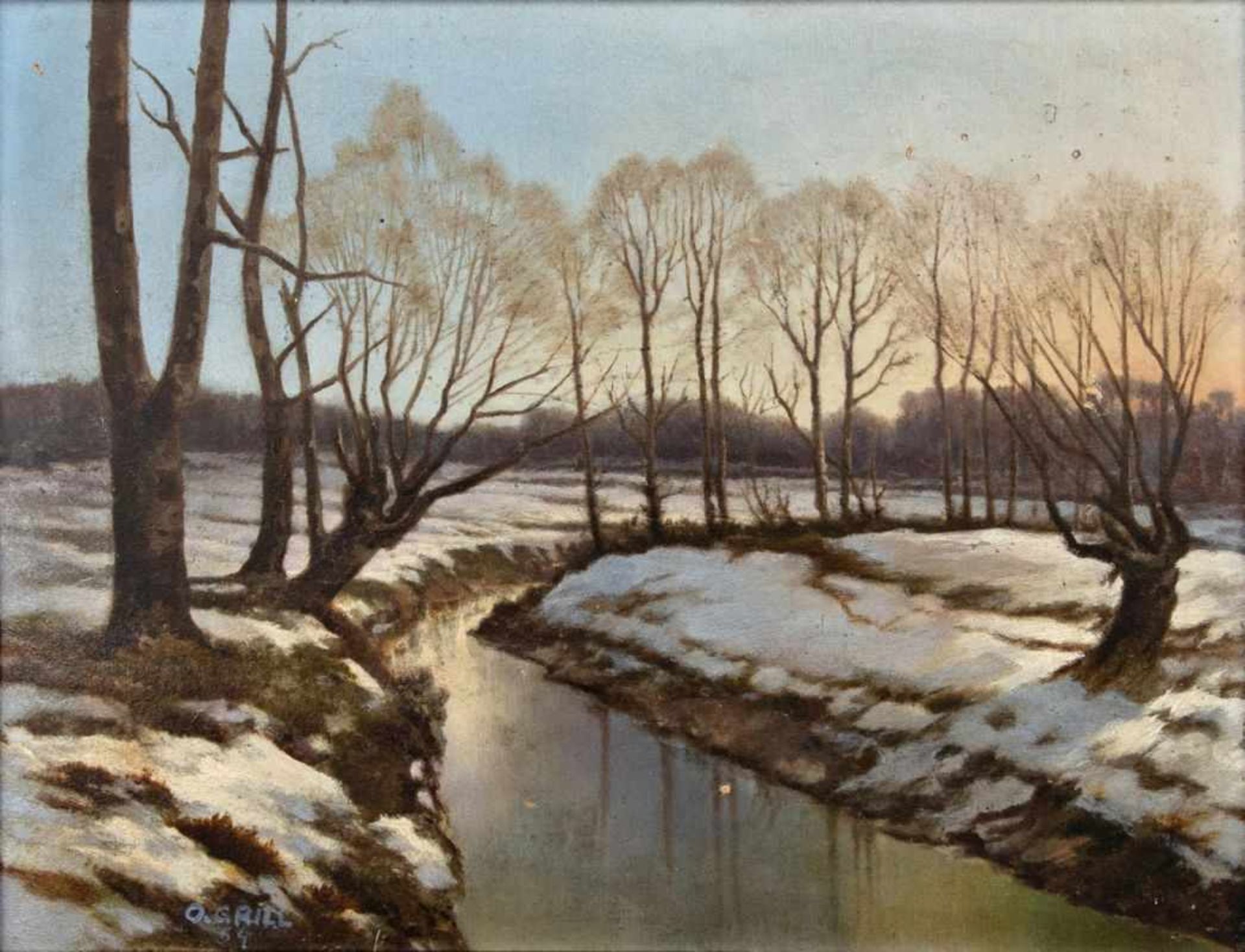 OSWALD GRILL(1878 WIEN - 1964 WIEN)Winterlandschaft, 1954Öl auf Hartfaserplatte, 31 x 41