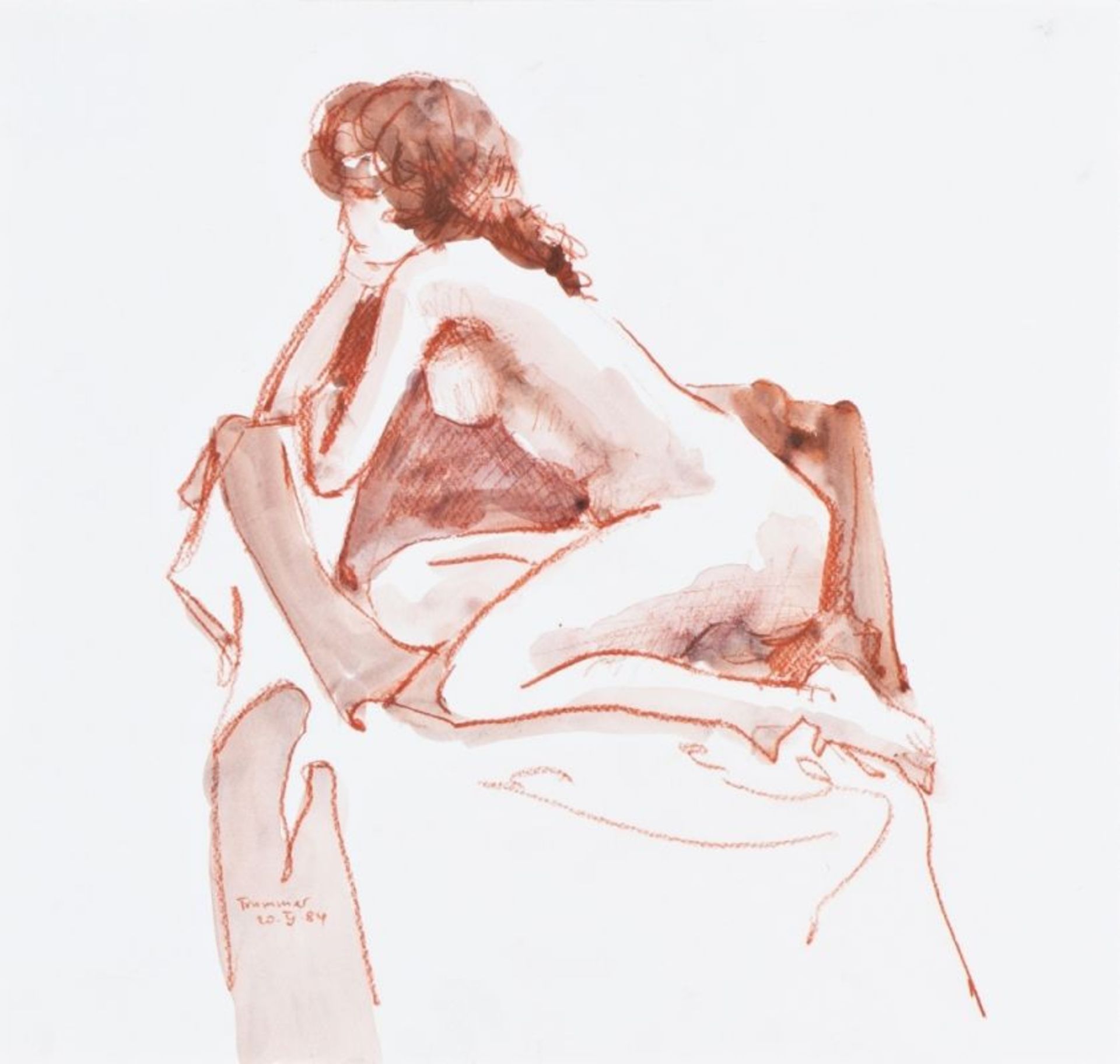 AUGUST TRUMMER(1946 GROTTENHOF/LEIBNITZ)o. T., 1984Aquarell auf Papier, 43 x 45 cm,ungerahmtSignatur