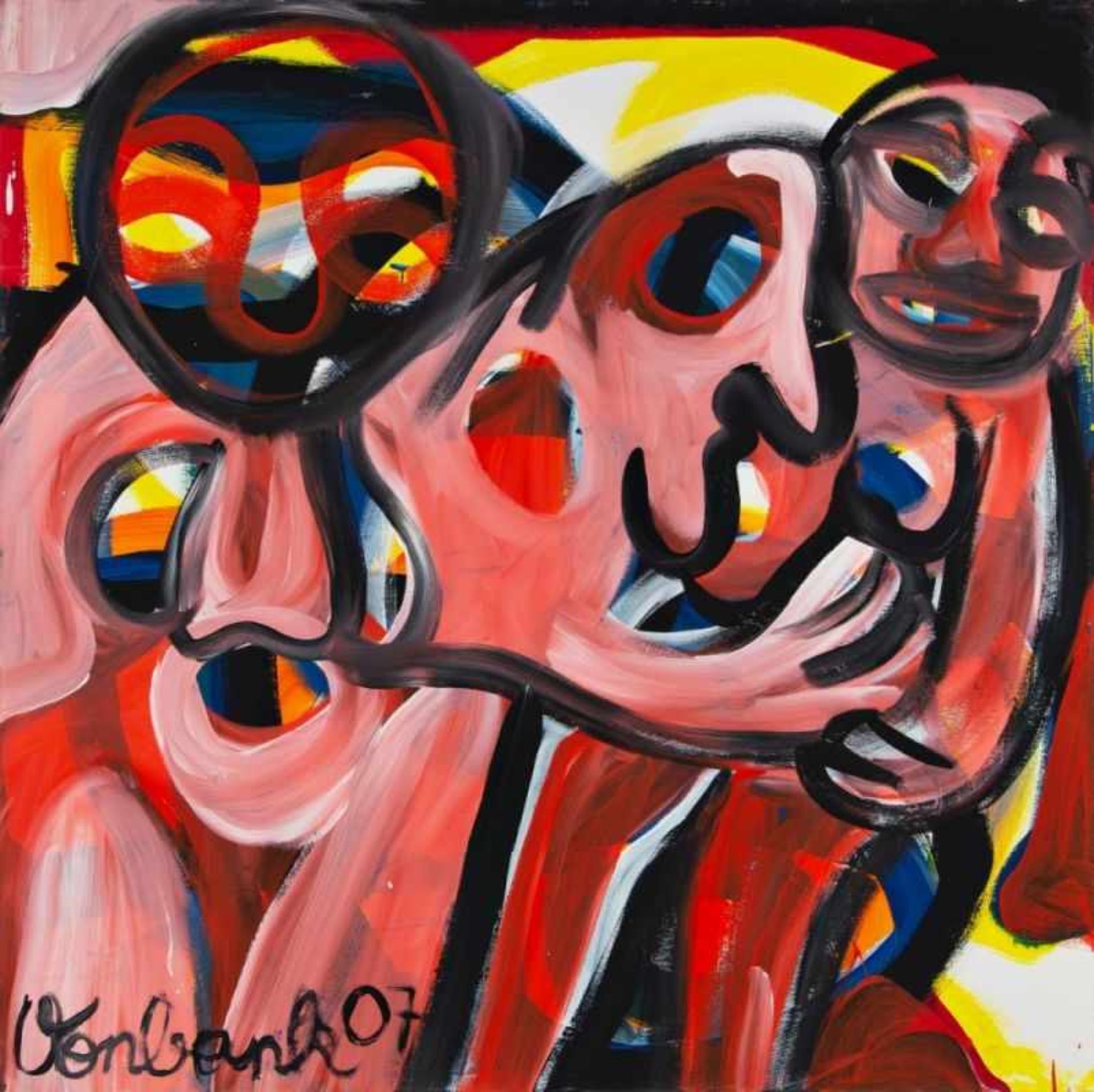 MICHAEL VONBANK(1964 BLUDENZ - 2015 WIEN)o. T., 2007Acryl auf Leinwand, 100 x 100 cmgerahmt, Maß mit