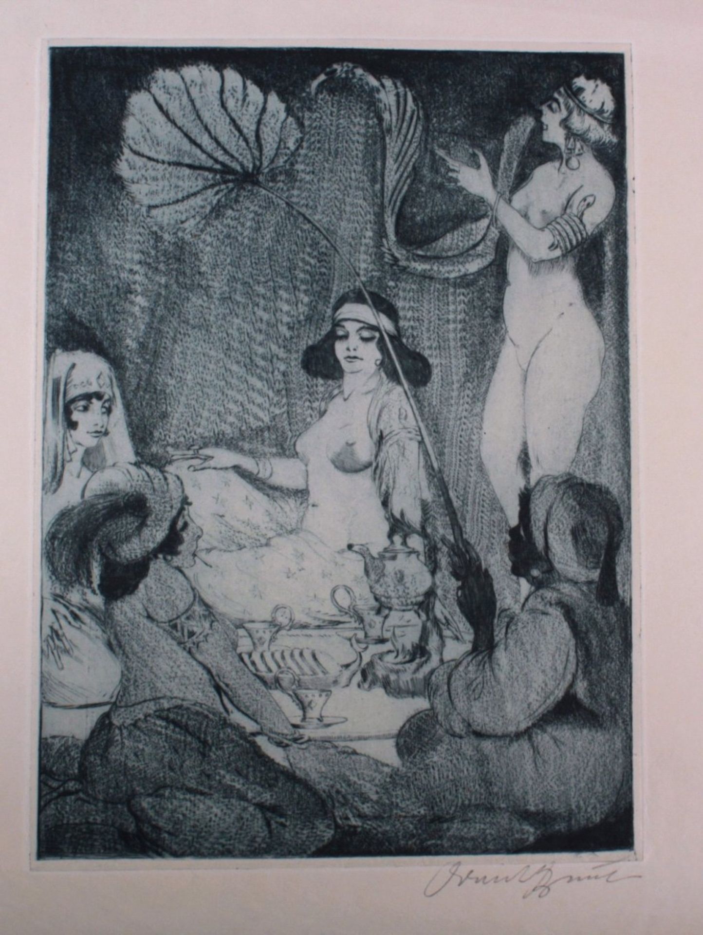 Ernst Busch, HaremsdameRadierung, unten rechts mit Bleistift signiertca. 64 x 48 cm