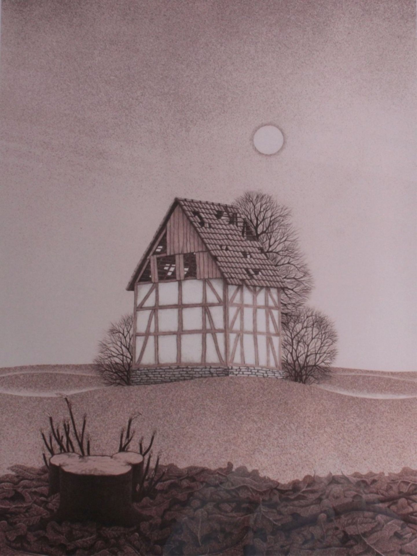 Jörg Schlichtholz (1947)Zwei Farbstiftzeichnungen mit Sprühdosenlack, einmalhandsigniert. Rückseitig - Bild 2 aus 4