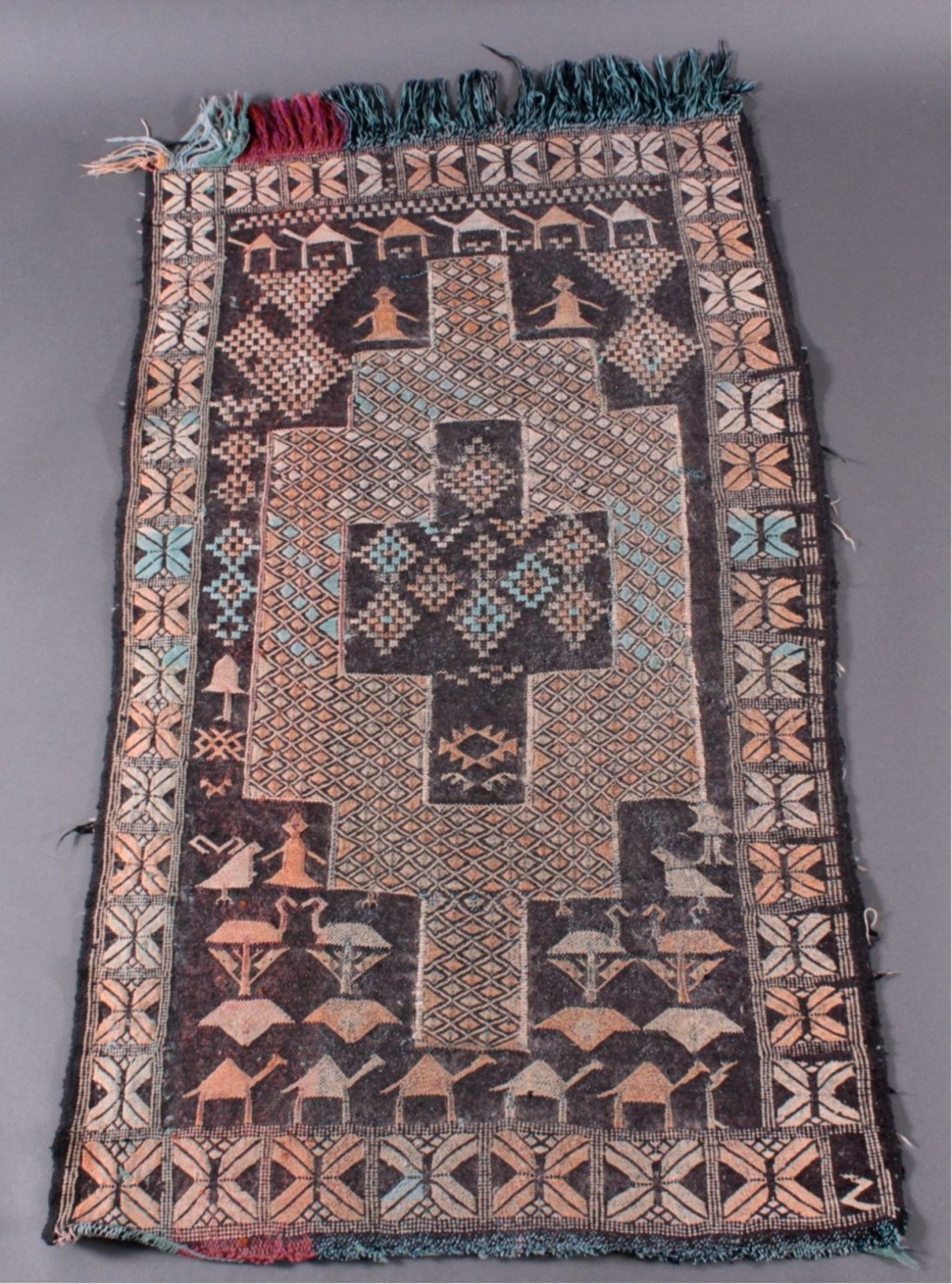 Nomadic, AfganistanHandgeknüpfter Orientteppich, geometrische Musterung, ca.105 x 60 cm
