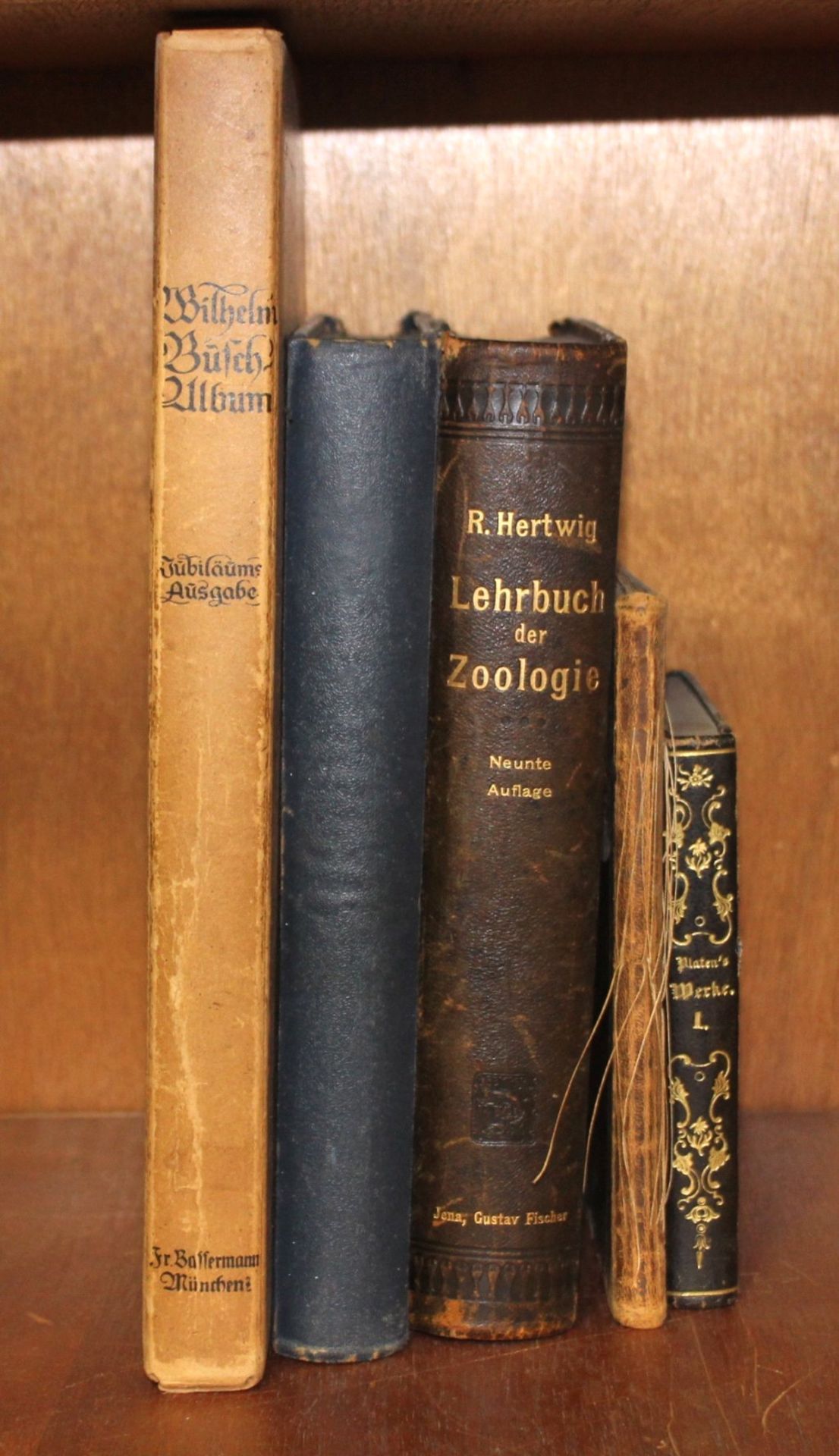 5 Bände antiquarische Bücher1x Gesammelte Werke des Grafen August von Platen, ErsterBand, 1853.1x