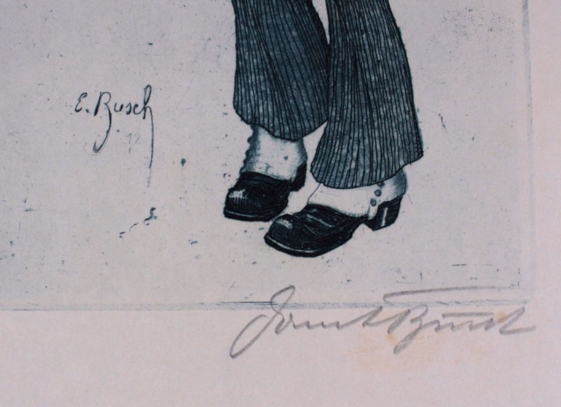 Ernst Busch, Die neuen HandschuheRadierung, unten rechts mit Bleistift signiert, versobetitelt und - Bild 3 aus 3