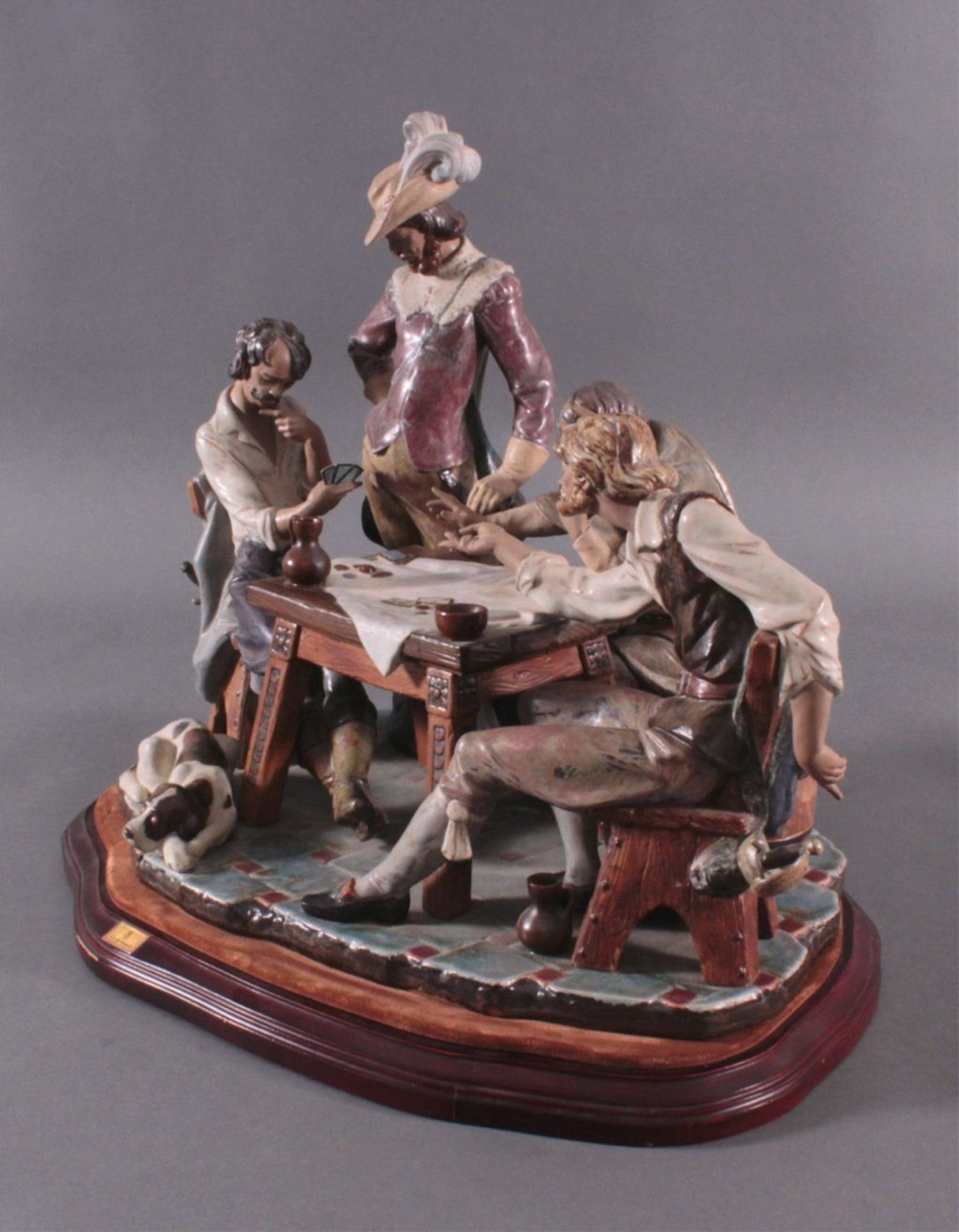 Große Lladró Figurengruppe. "Kartenspieler"Porzellan, Limitierte Auflage, unter der Glasur - Bild 2 aus 5