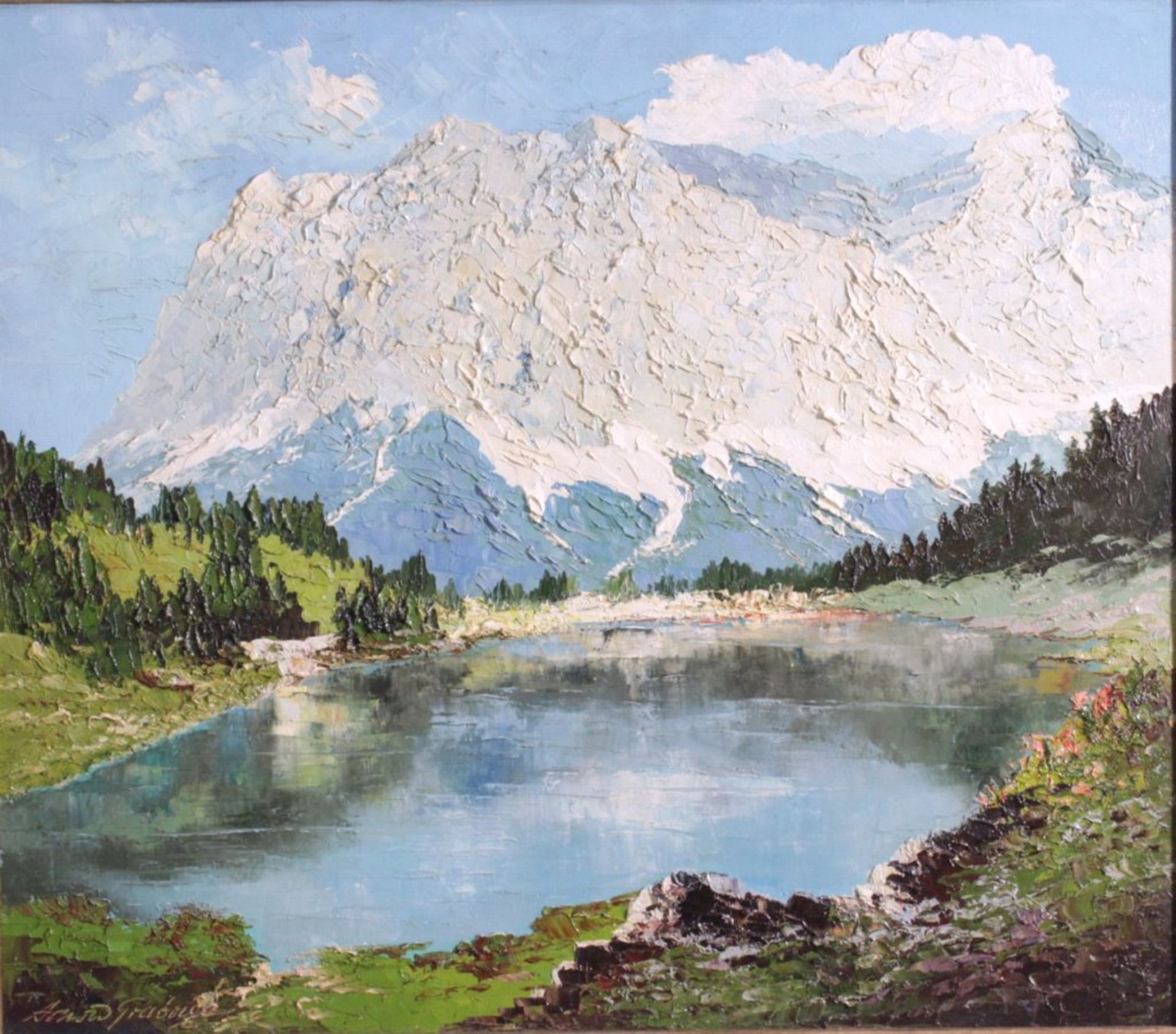 Georg Arnold-Grabone (1896-1982)Wetterstein am Bodensee, Öl auf Leinwand gemalt, unten linksund