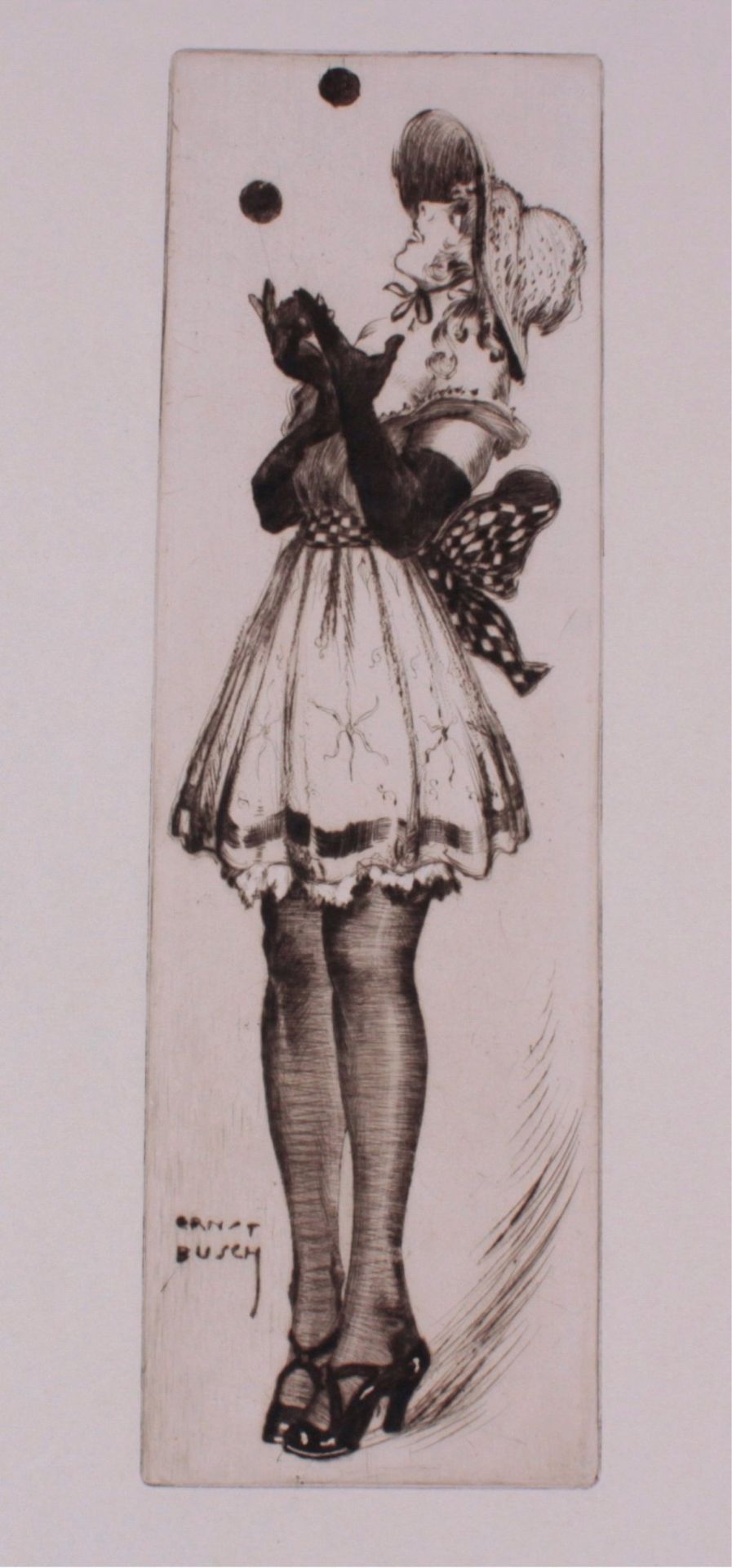 Ernst Busch 1920Junge Dame balancierend, in der Platte signiert, ca. 49,5 x34,5 cm