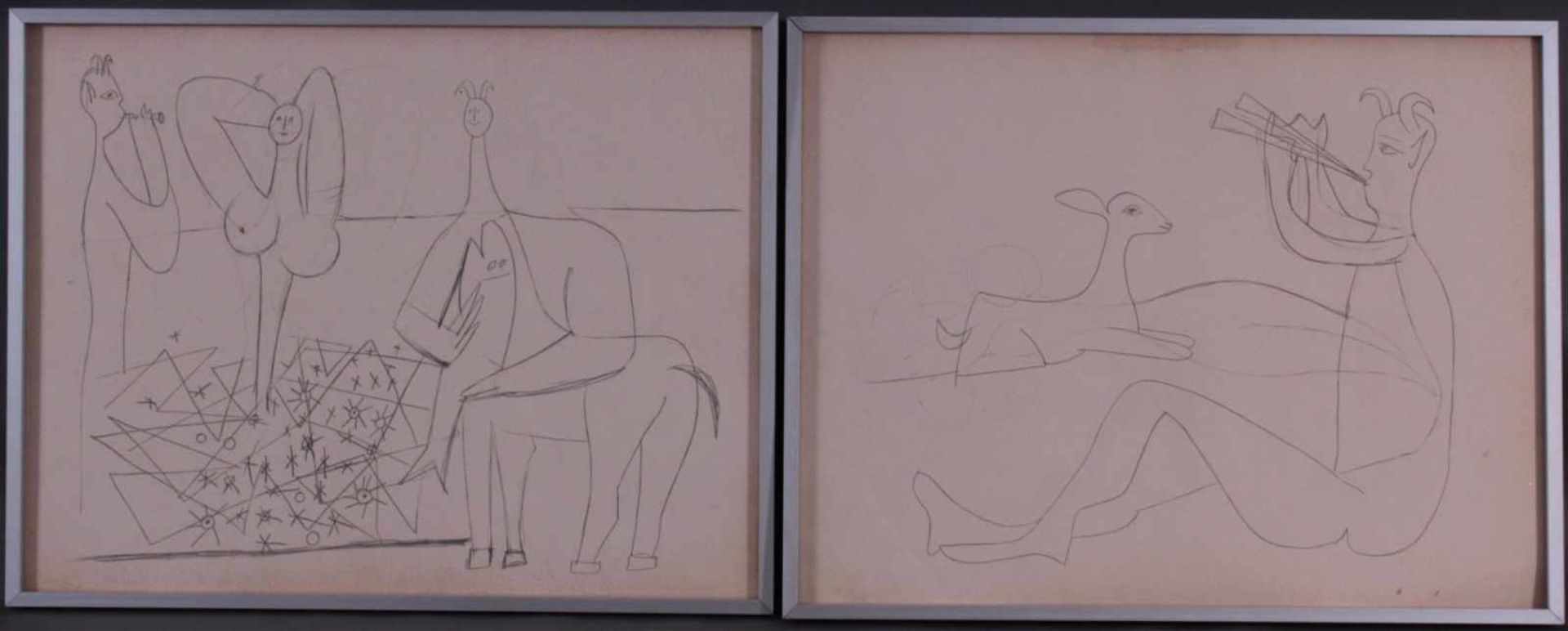 4 Picasso Reproduktionen vom Daniel JacometVerso druckgraphisch bezeichnet "Les Dessins D` Antibes - Bild 2 aus 3