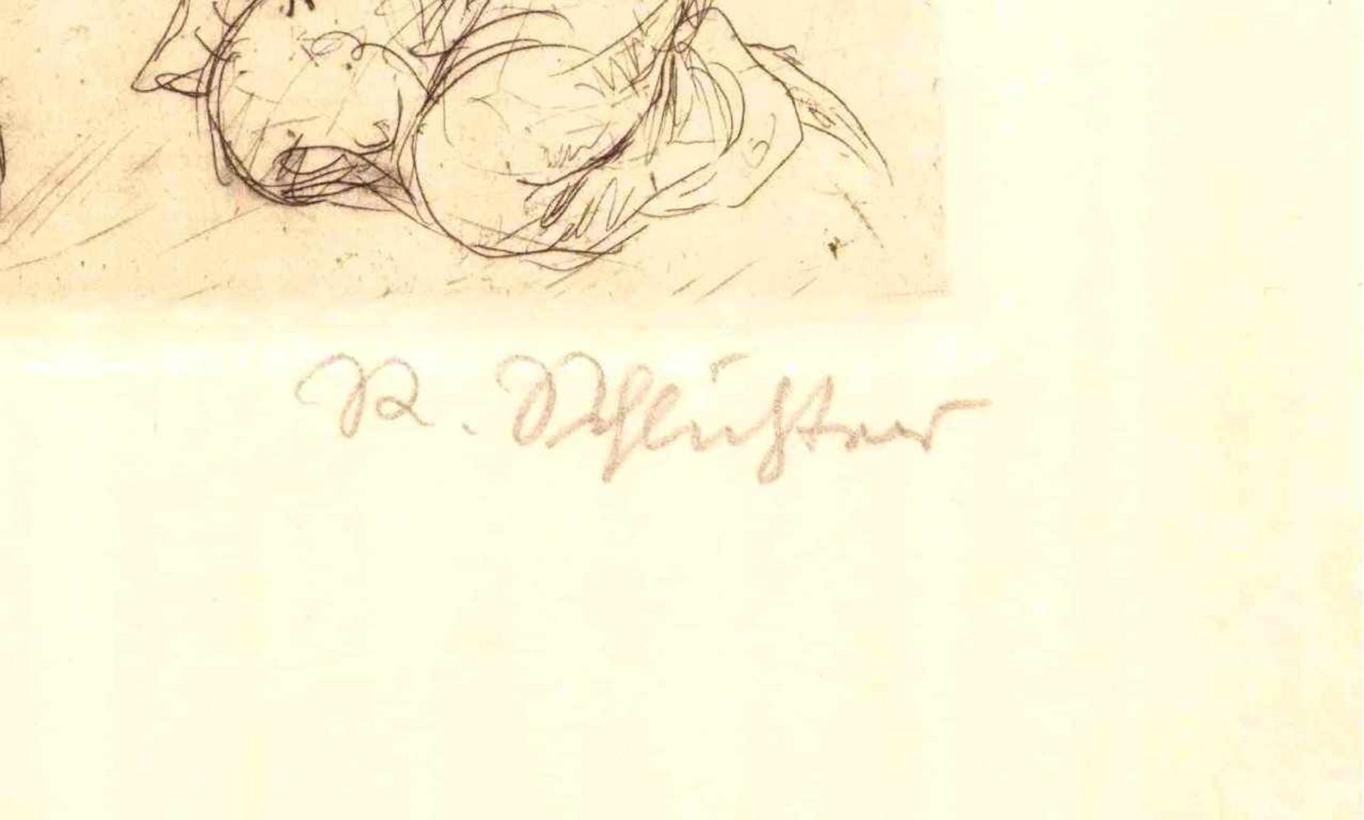 Rudolf Schlichter 1890-1955. Die AngebeteteKaltnadelradierung, unten rechts mit Bleistift signiert, - Bild 3 aus 3