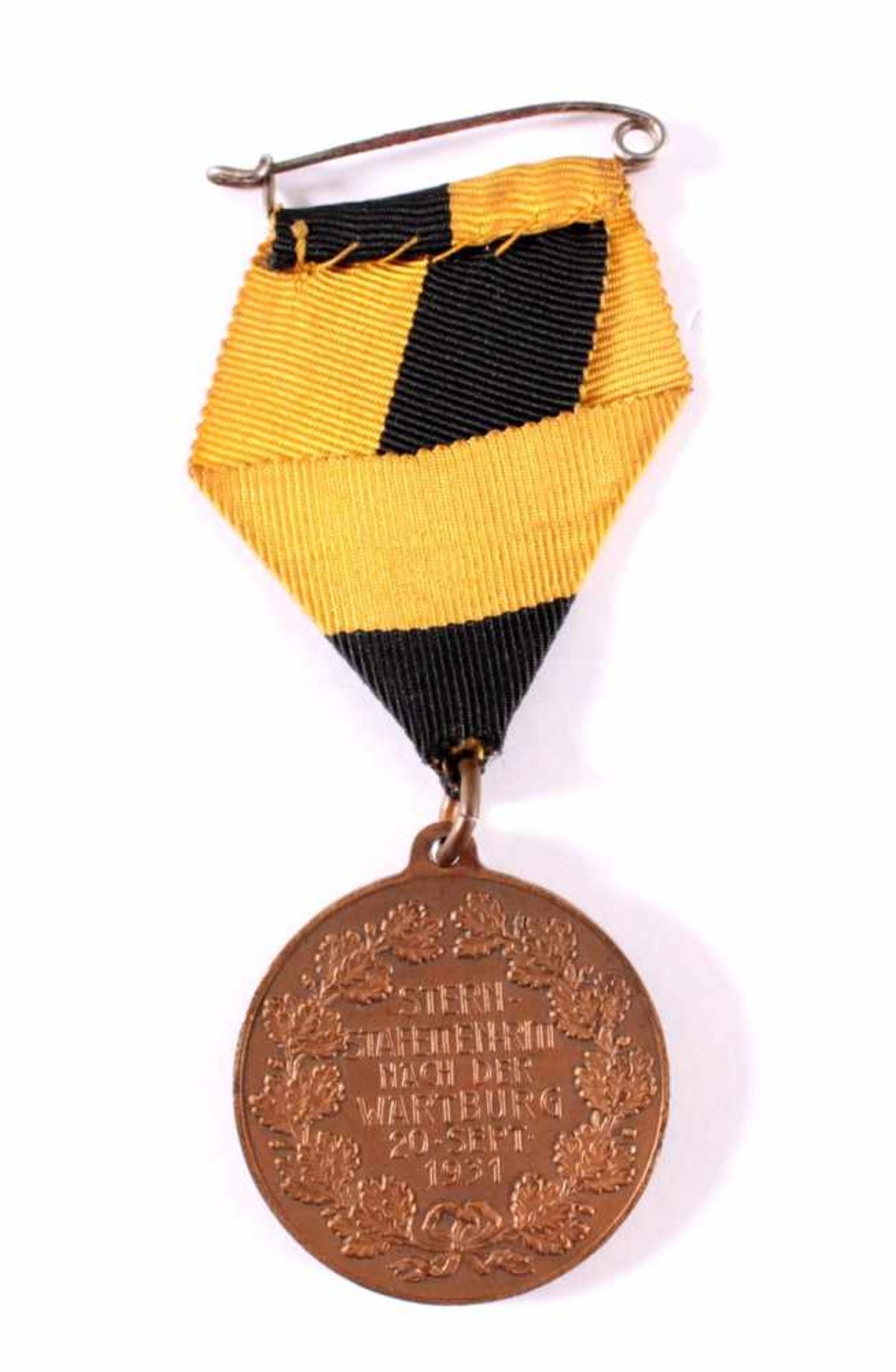 Medaille Stern Staffetten Ritt, Eisenach 1931VS: ohne Text, Motive: Wartburg und 4 Reiter im - Image 2 of 3