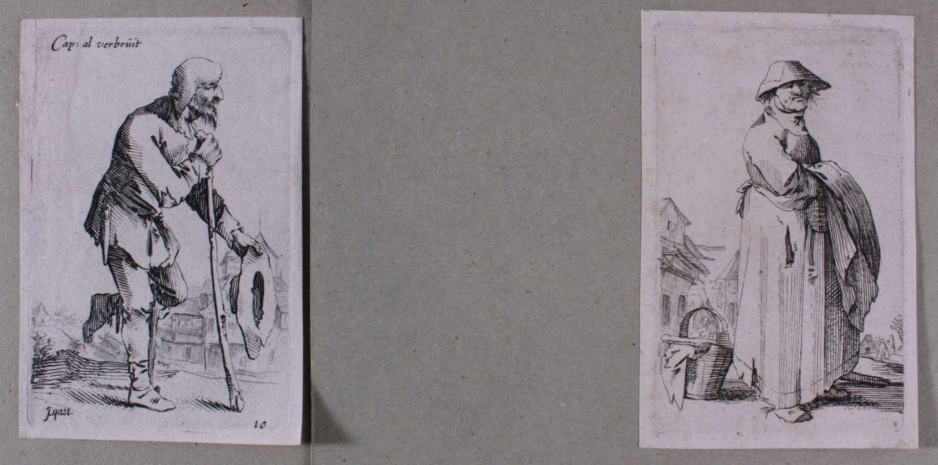 Pieter Jansz. Quast (1606 Amsterdam 1647)Zwei Kupferstiche, "Cap:al Verbruit", "Mann mit Hut in