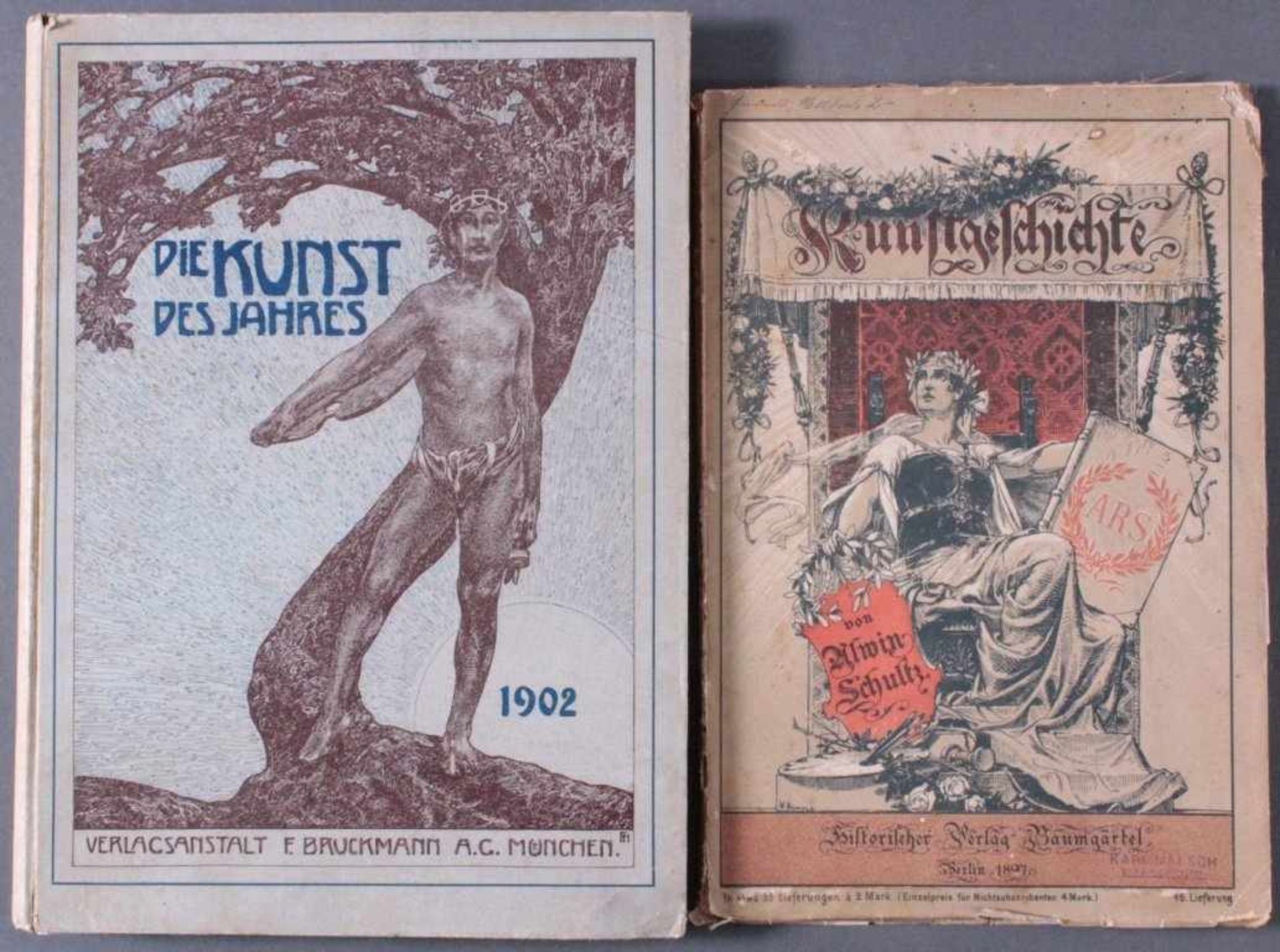 Zwei KunstbücherKunstgeschichte von Alwin Schultz, Historischer VerlagBaumgärtel, Berlin 1897. Teils