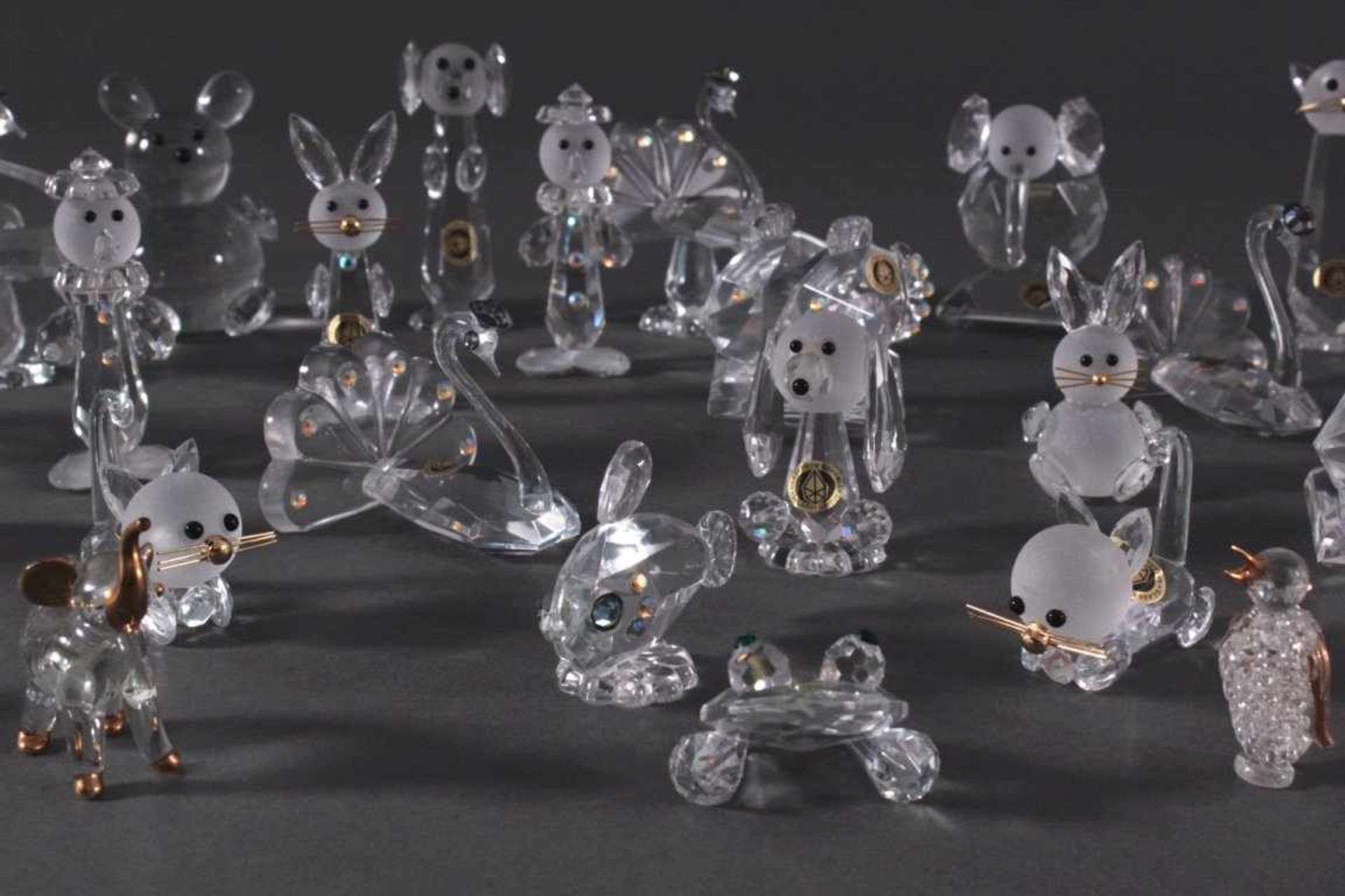 Sammlung Bohemia-Crystal-Zierobjekten30 teilig, verschiedene Tierfiguren, Pfau, Elefant, Fische, - Bild 2 aus 3