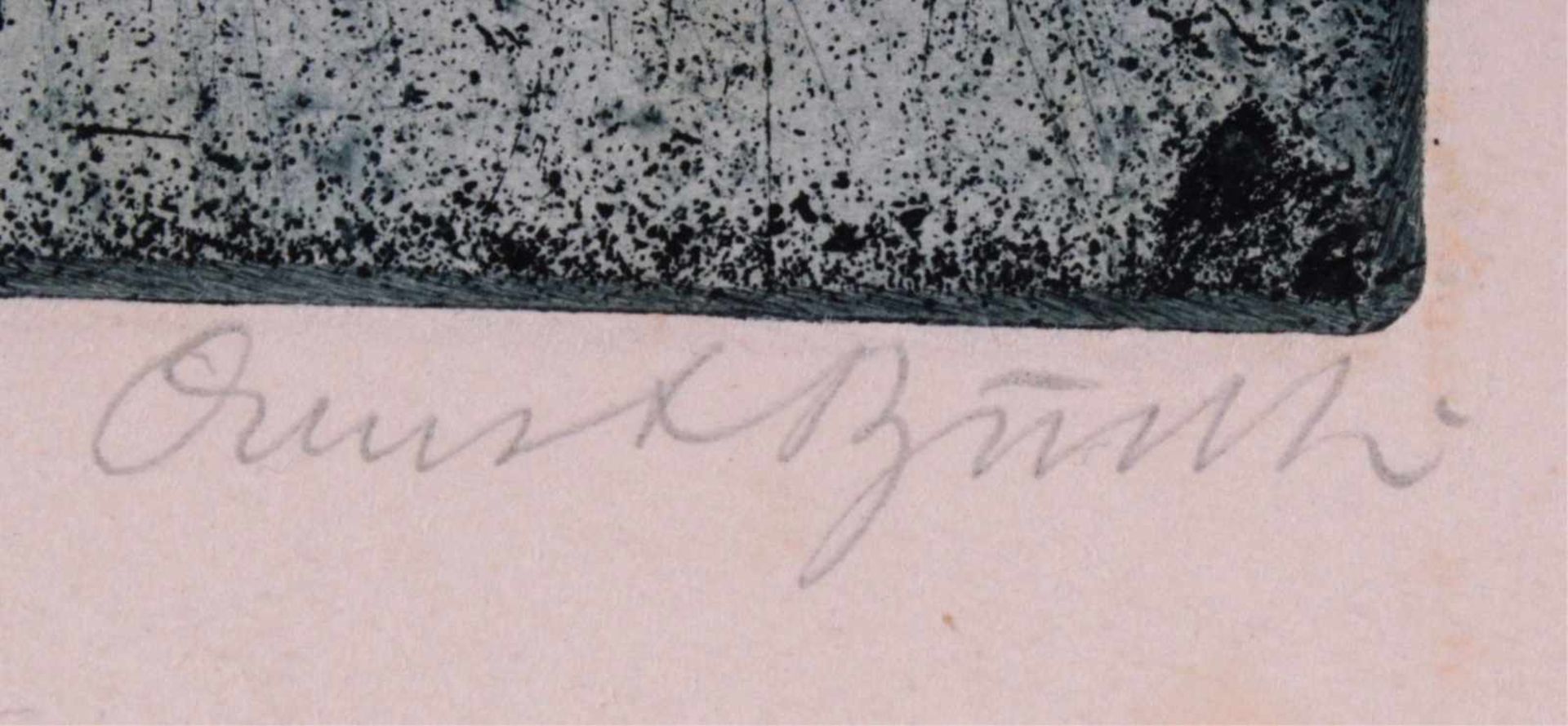 Ernst Busch, MädchenkopfRadierung, unten rechts mit Bleistift signiert, versobetitelt, ca. 45 x 31,5 - Bild 3 aus 4