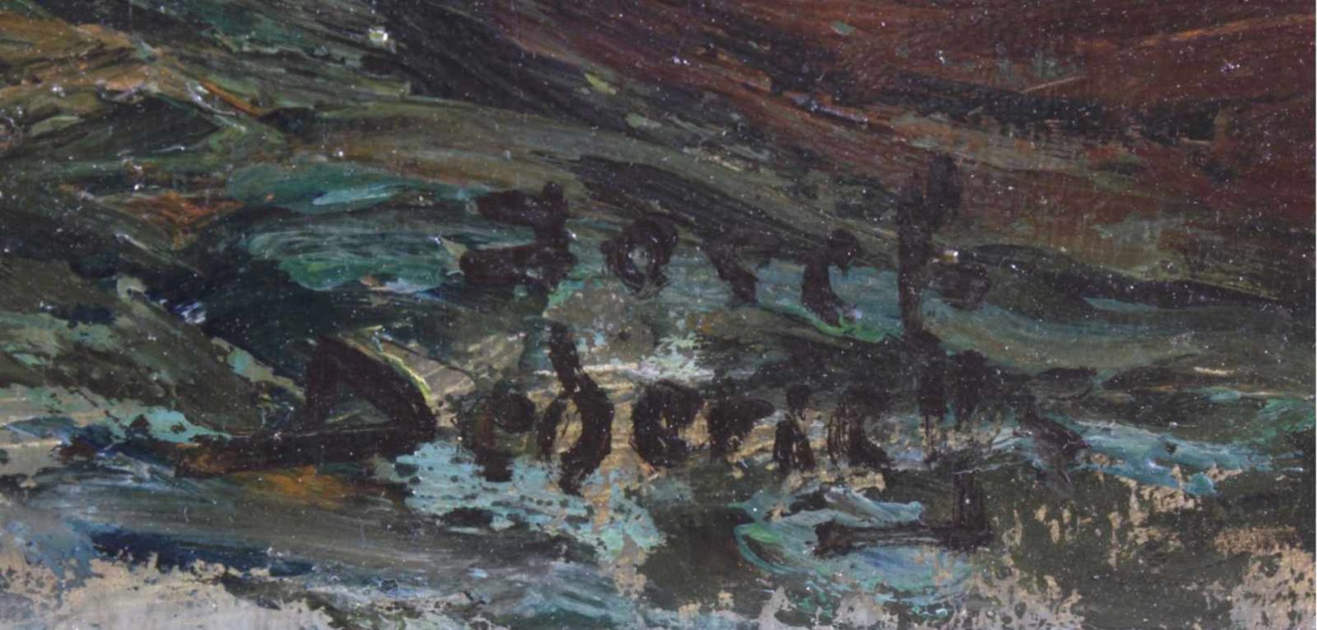 Josef Dederichs (1876-1948/58)Hafenansicht von Amsterdam, Öl auf Karton gemalt, untenrechts - Image 3 of 3