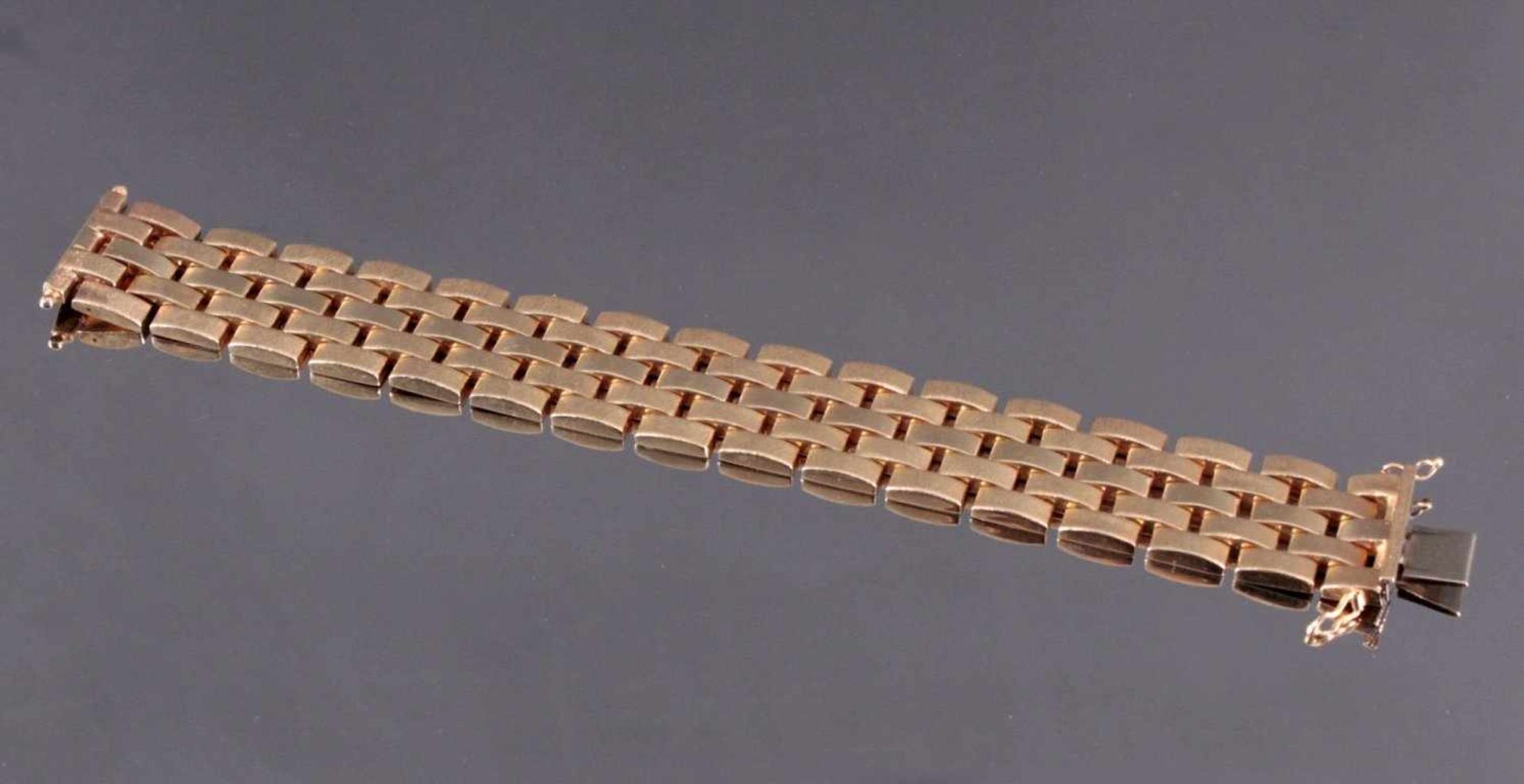 Damenarmband 585/000 GelbgoldGliederarmband, Sicherheitsverschluss, ca. L- 18,5 cm, 44,8g