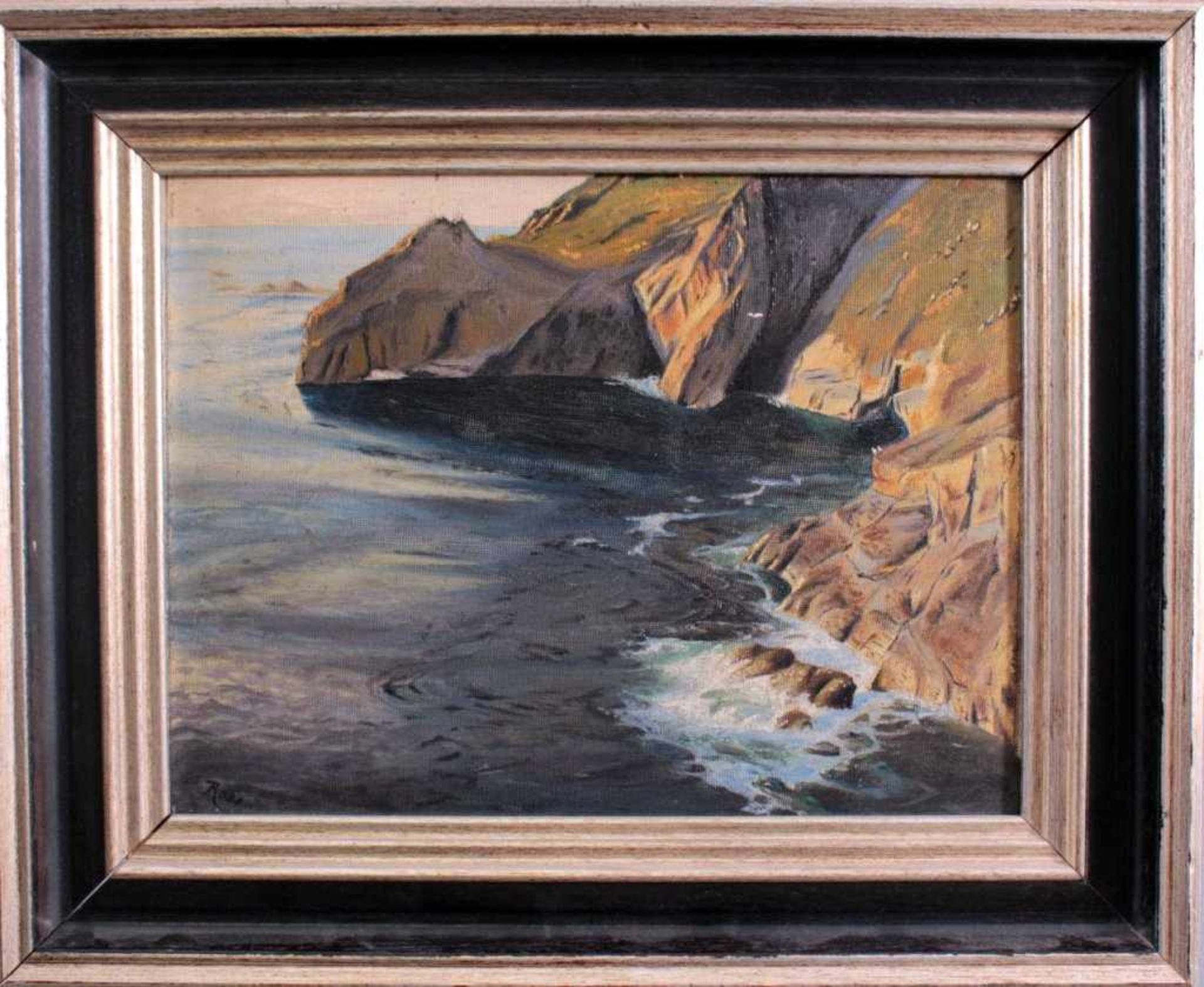 Heinrich Ross (1877-1969)Öl auf Harfaser, "Felsenküste", links unten signiert, ca. 31x 40,5 cm