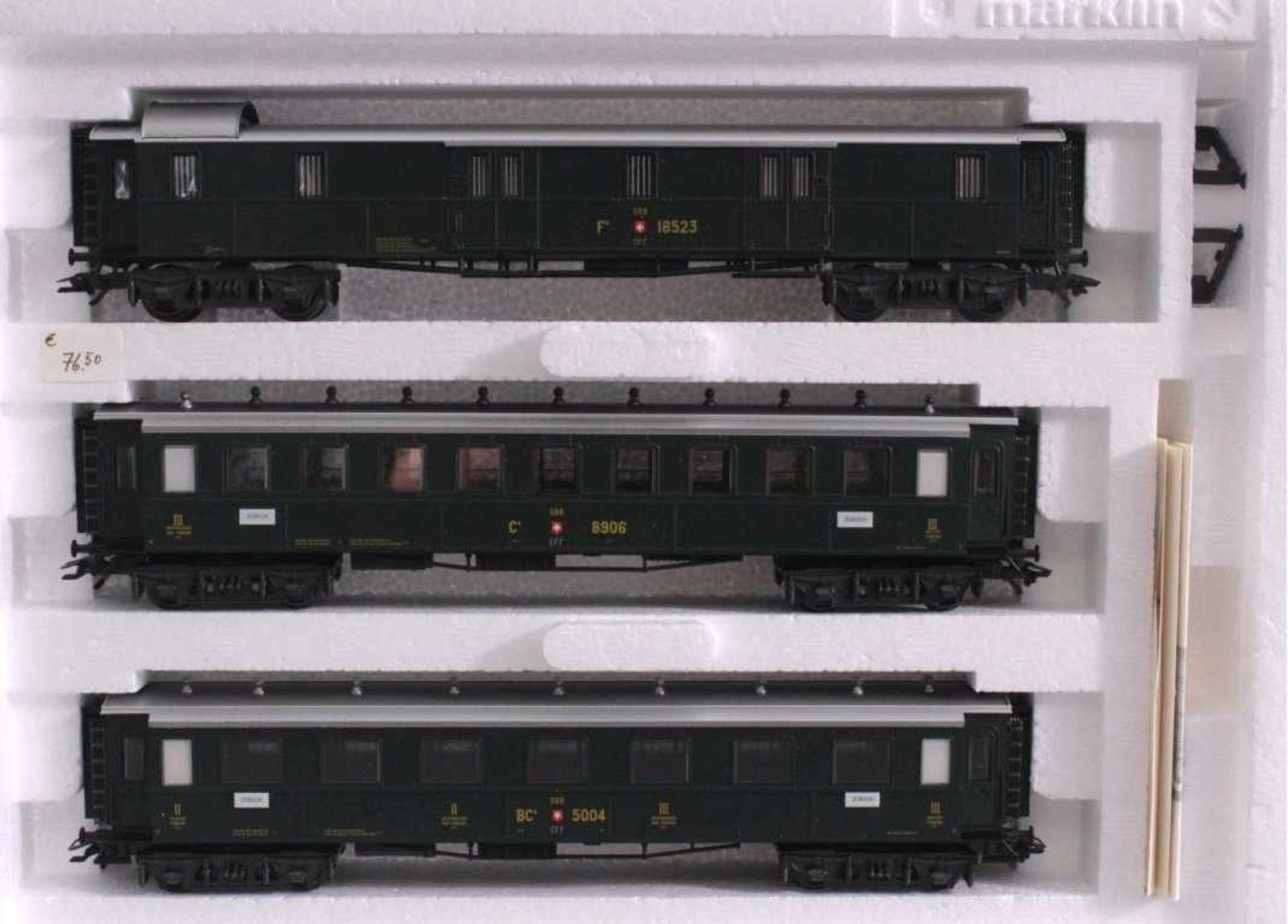 Märklin HO 42385 Set 3 Oldtimer Personenwagen um 1920Neuwertig und in der original Verpackung - Bild 2 aus 3