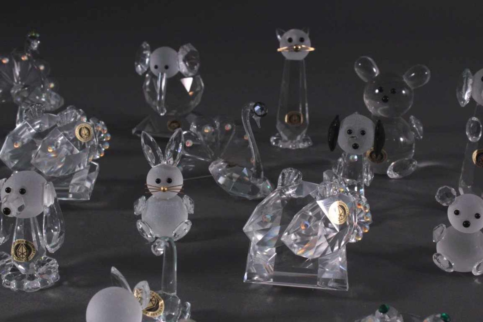 Sammlung Bohemia-Crystal-Zierobjekten30 teilig, verschiedene Tierfiguren, Pfau, Elefant, Fische, - Bild 3 aus 3