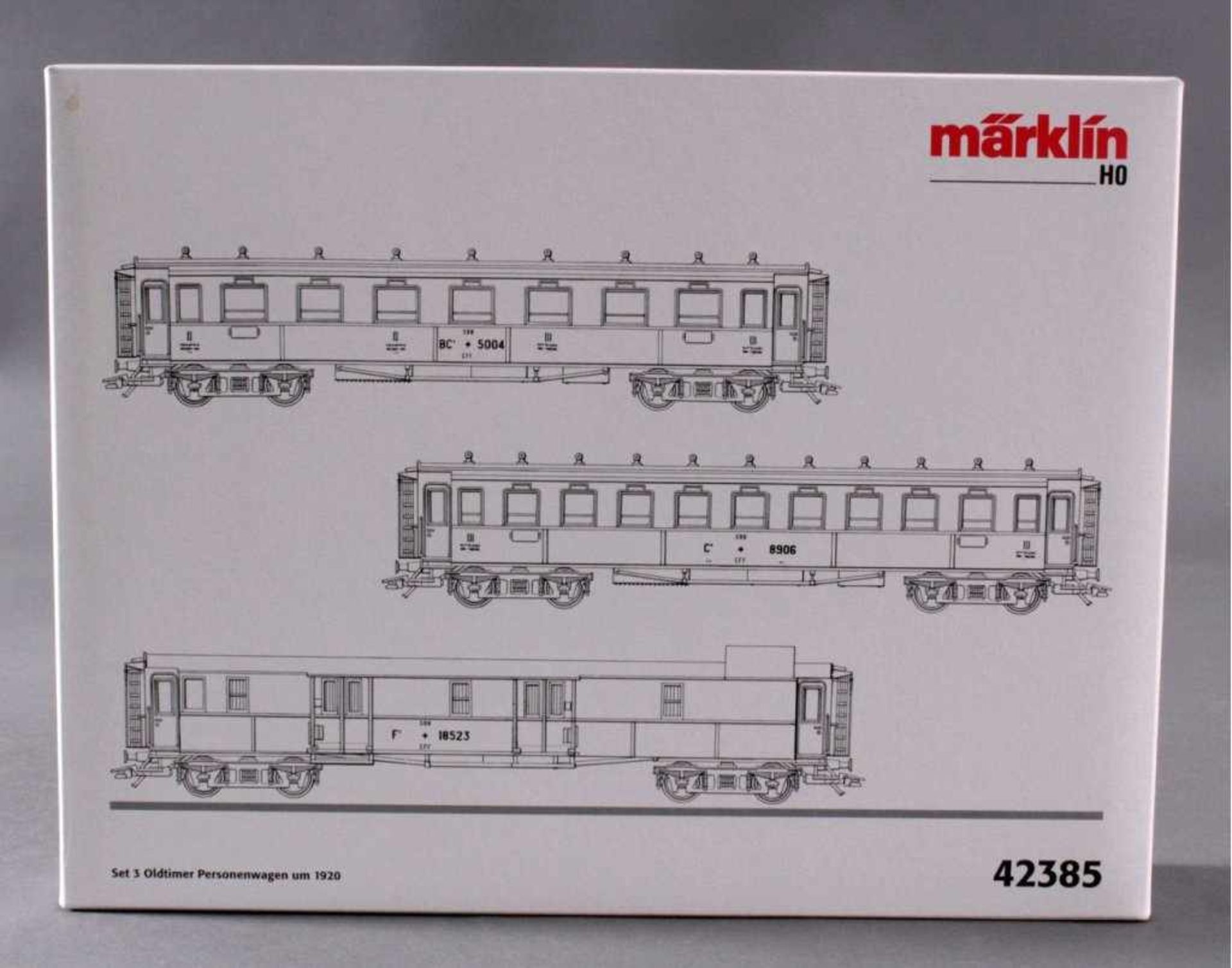 Märklin HO 42385 Set 3 Oldtimer Personenwagen um 1920Neuwertig und in der original Verpackung - Bild 3 aus 3