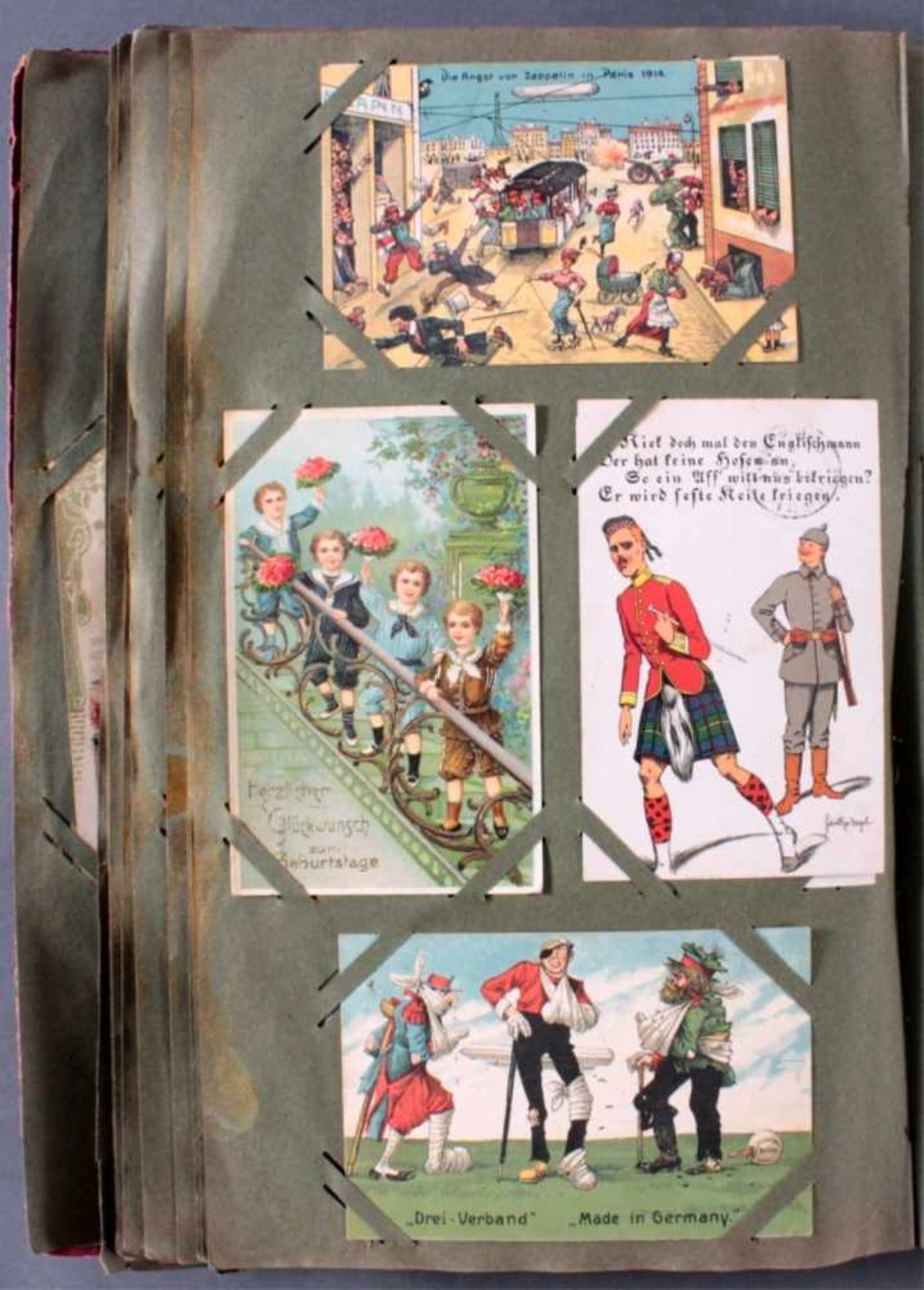 Gewachsenes Postkartenalbum mit über 300 KartenGewachsenes Album um den ersten Weltkrieg, dabei - Image 20 of 26
