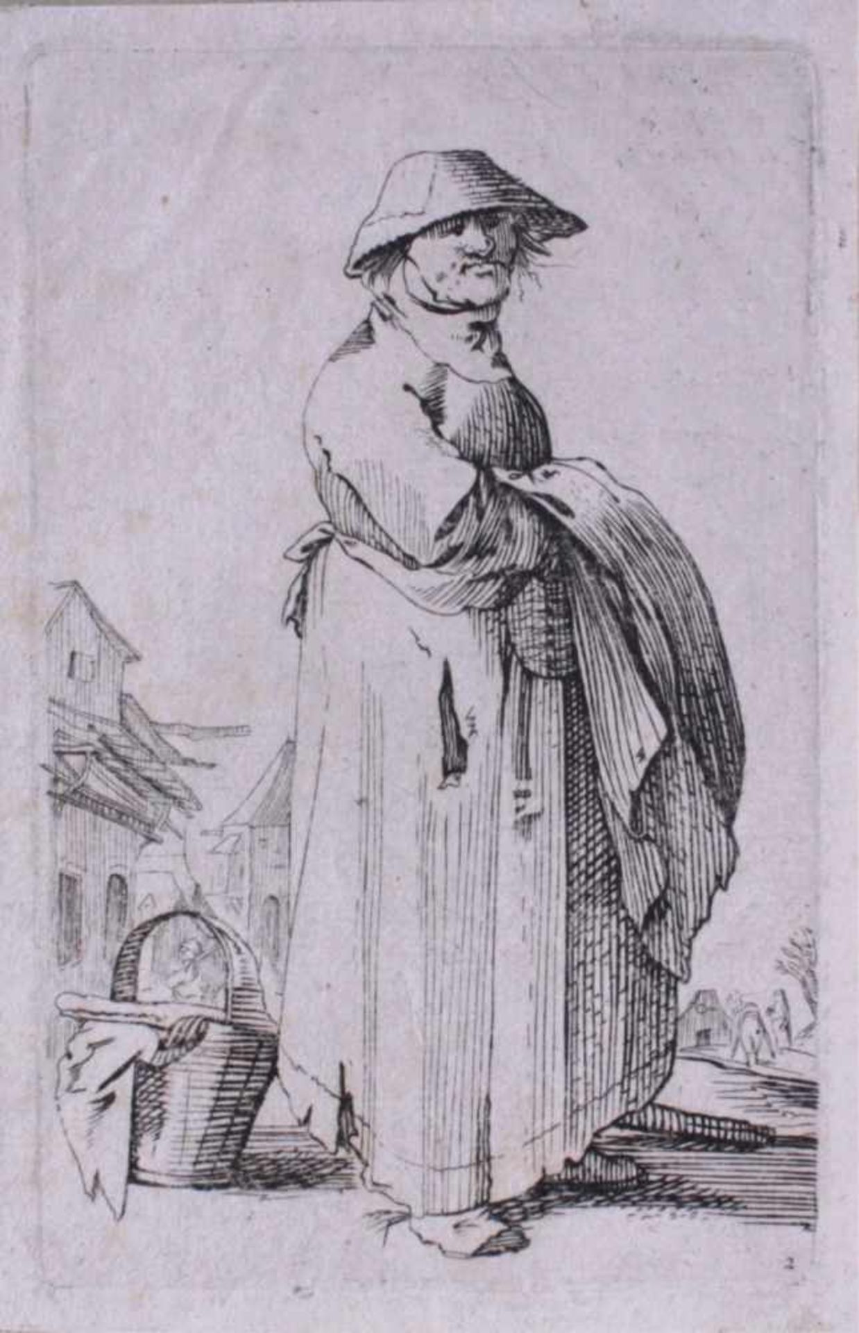 Pieter Jansz. Quast (1606 Amsterdam 1647)Zwei Kupferstiche, "Cap:al Verbruit", "Mann mit Hut in - Bild 2 aus 3