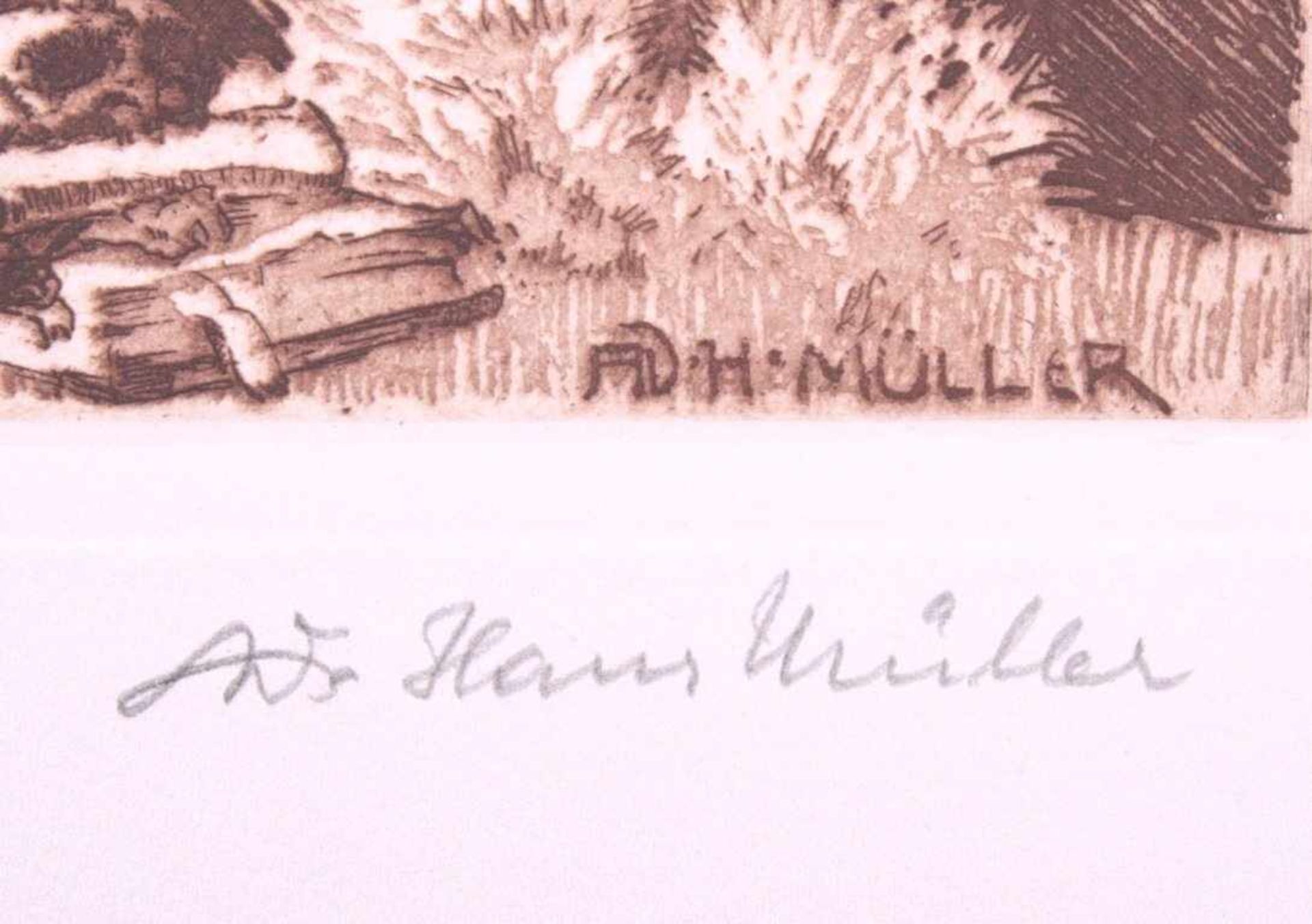 Hans Adolf Müller 1888-1934Grafik, 18/25, unten rechts mit Bleistift signiert,ca. 12,2 x 13 - Bild 2 aus 2