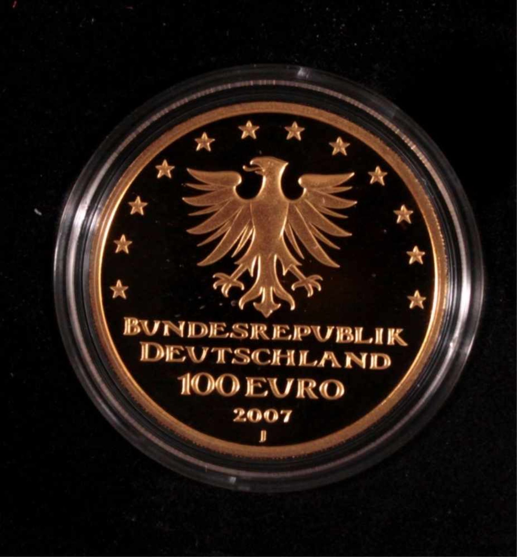 Goldmünze 100 Euro Hansestadt Lübeck1. Oktober 2007, Gold, 1/2 Unze (15,55 g), in Kapsel, - Bild 2 aus 3