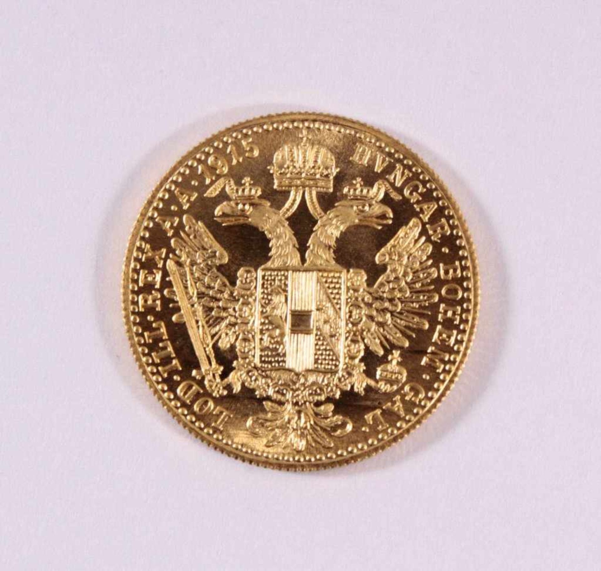 1 Golddukat Kaiser Franz Joseph 1915986er Gold, ca. D-2,0, Gewicht ca. 3,49g - Image 2 of 2