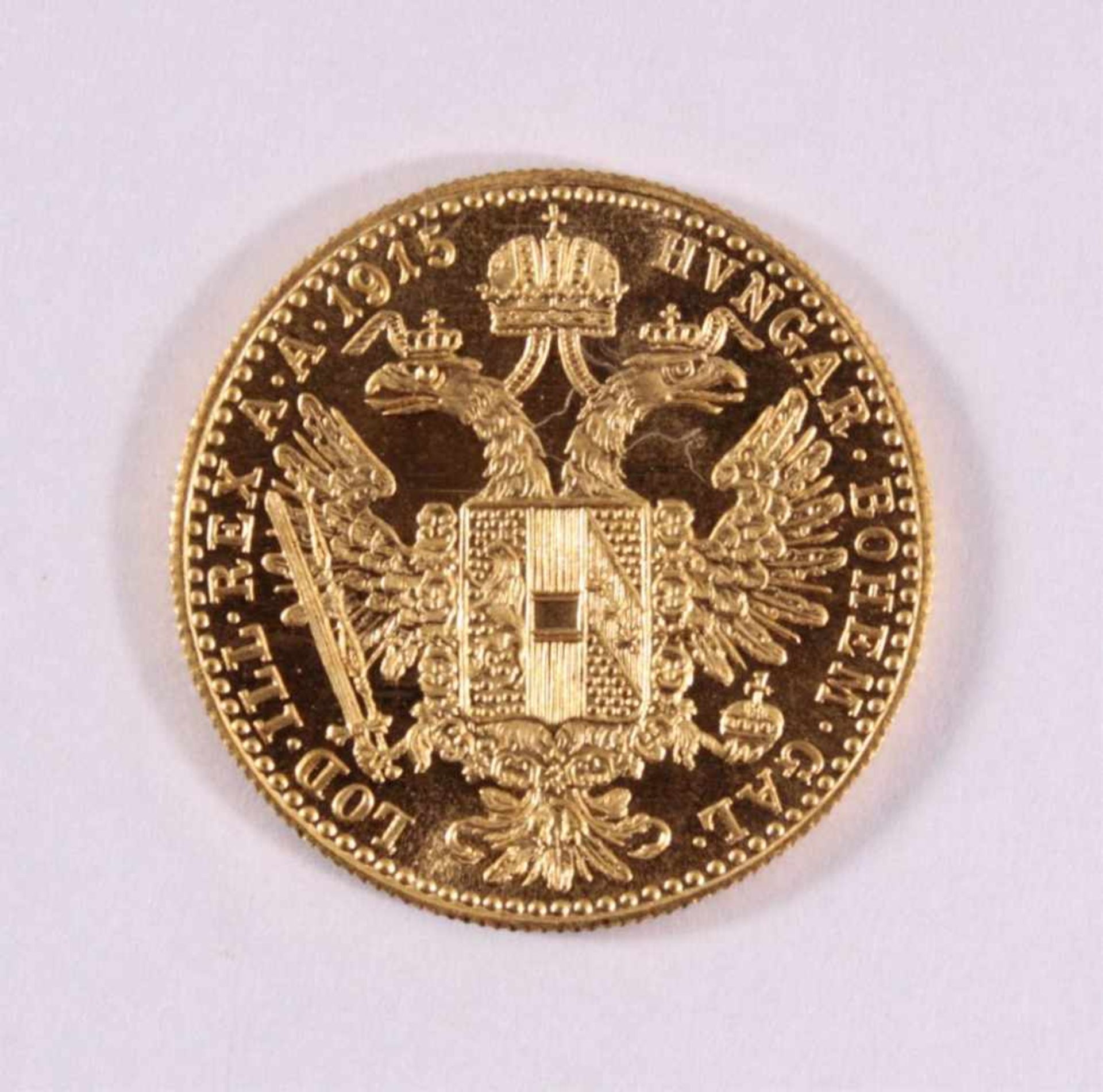 1 Golddukat Kaiser Franz Joseph 1915986er Gold, ca. D-2,0, Gewicht ca. 3,49g - Bild 2 aus 2