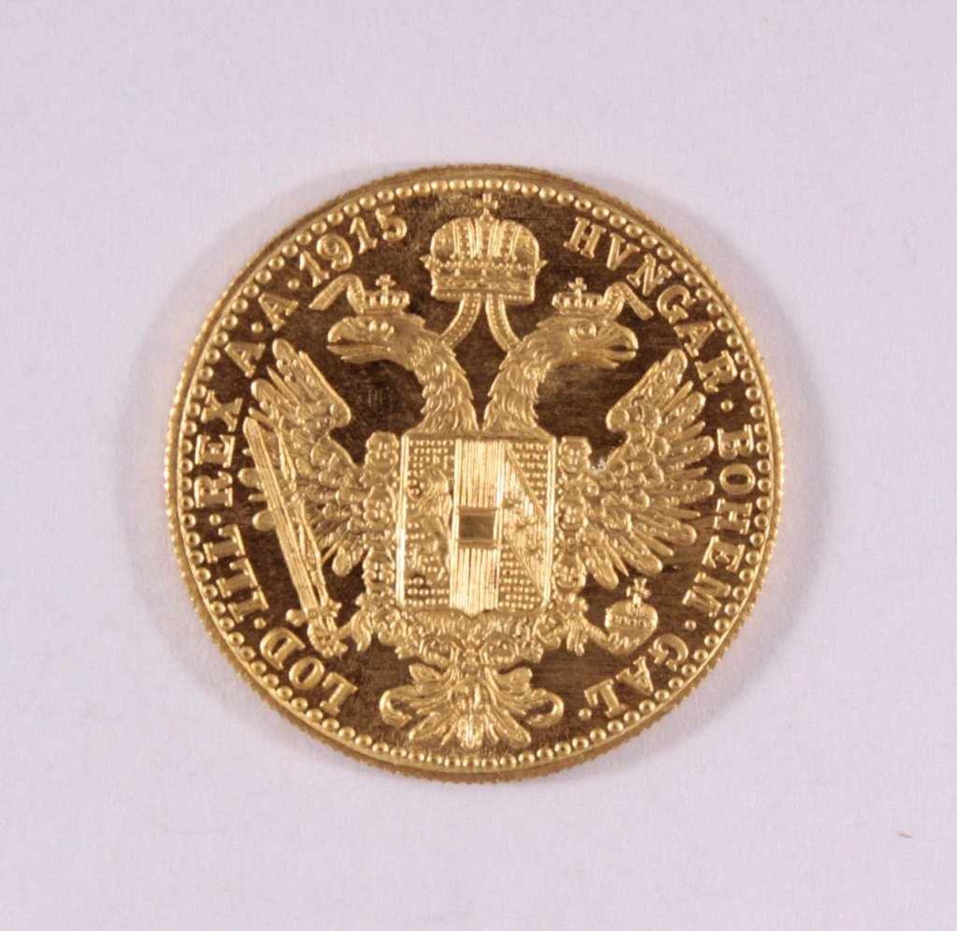 1 Golddukat Kaiser Franz Joseph 1915986er Gold, ca. D-2,0, Gewicht ca. 3,49g - Bild 2 aus 2