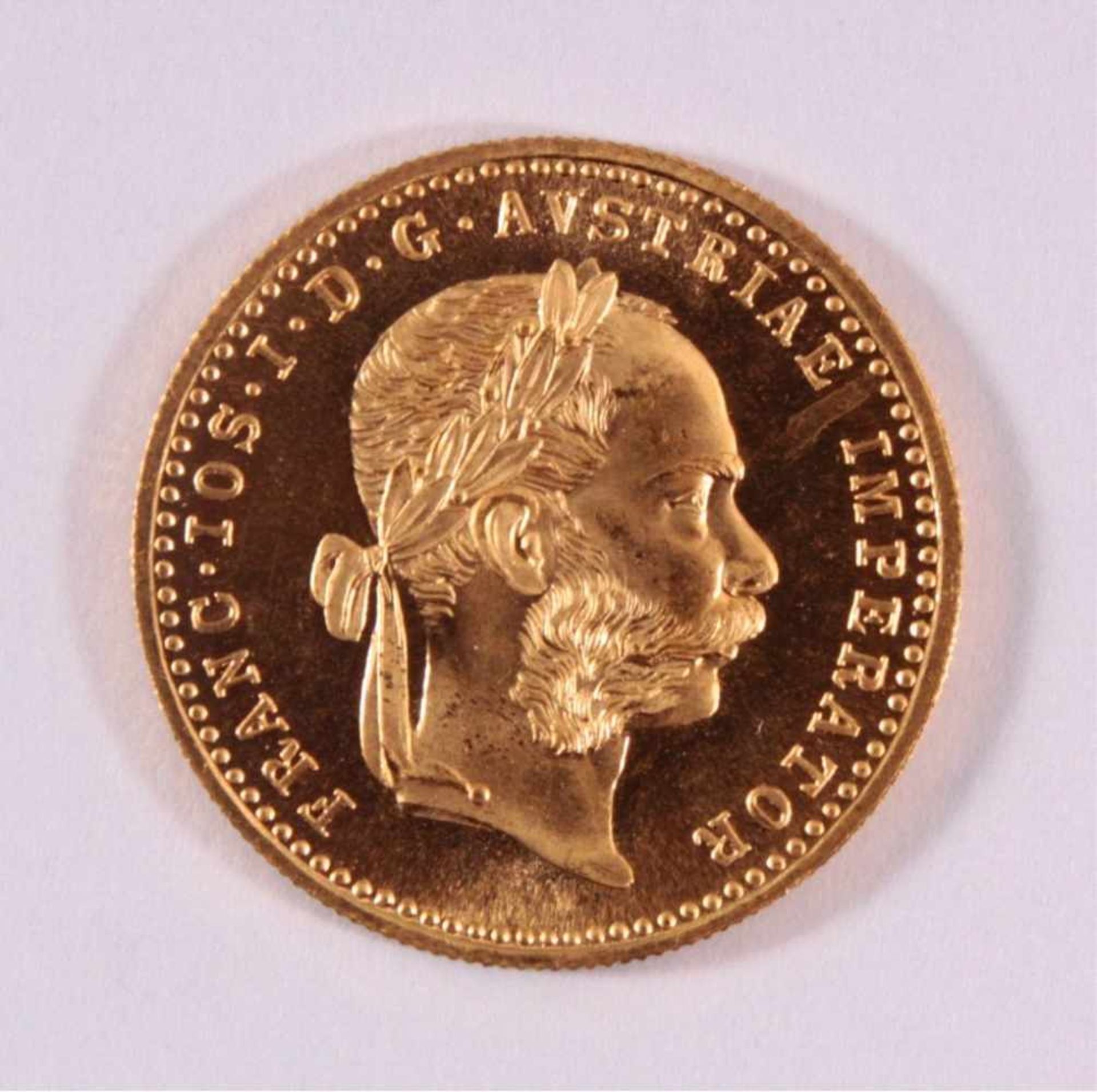 1 Golddukat Kaiser Franz Joseph 1915986er Gold, ca. D-2,0, Gewicht ca. 3,49g