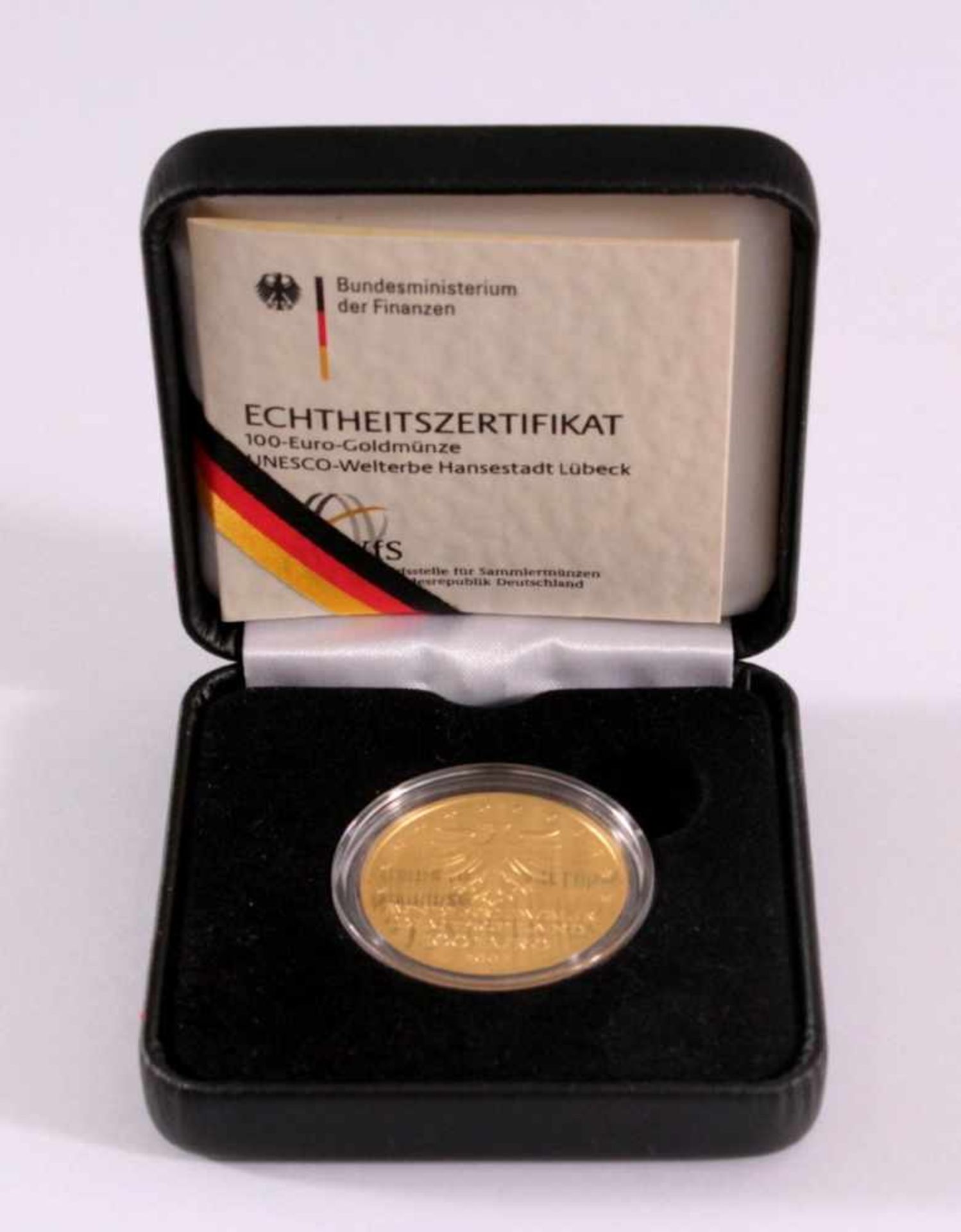 Goldmünze 100 Euro Hansestadt Lübeck1. Oktober 2007, Gold, 1/2 Unze (15,55 g), in Kapsel, - Image 3 of 3