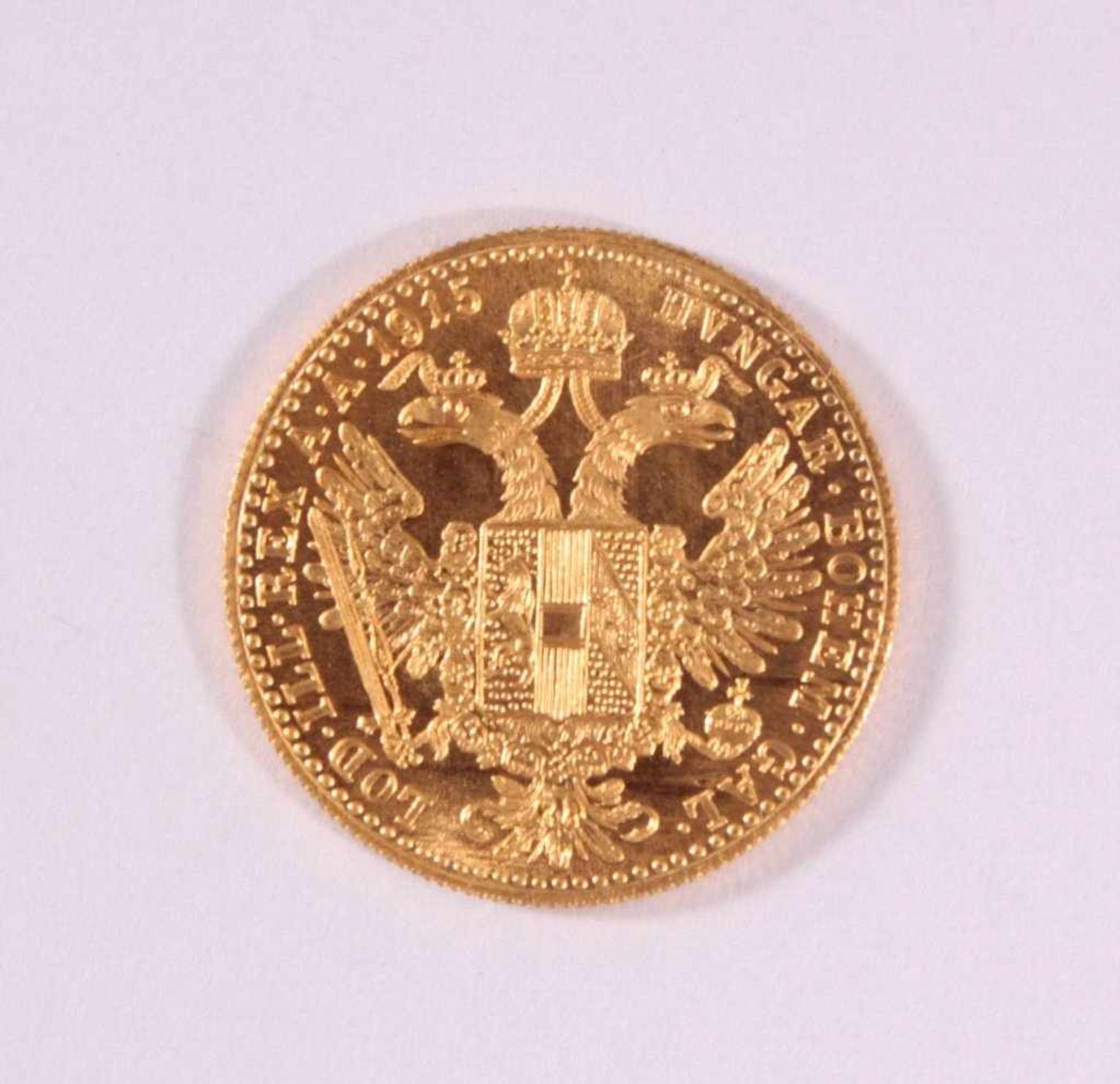 1 Golddukat Kaiser Franz Joseph 1915986er Gold, ca. D-2,0, Gewicht ca. 3,49g - Bild 2 aus 2