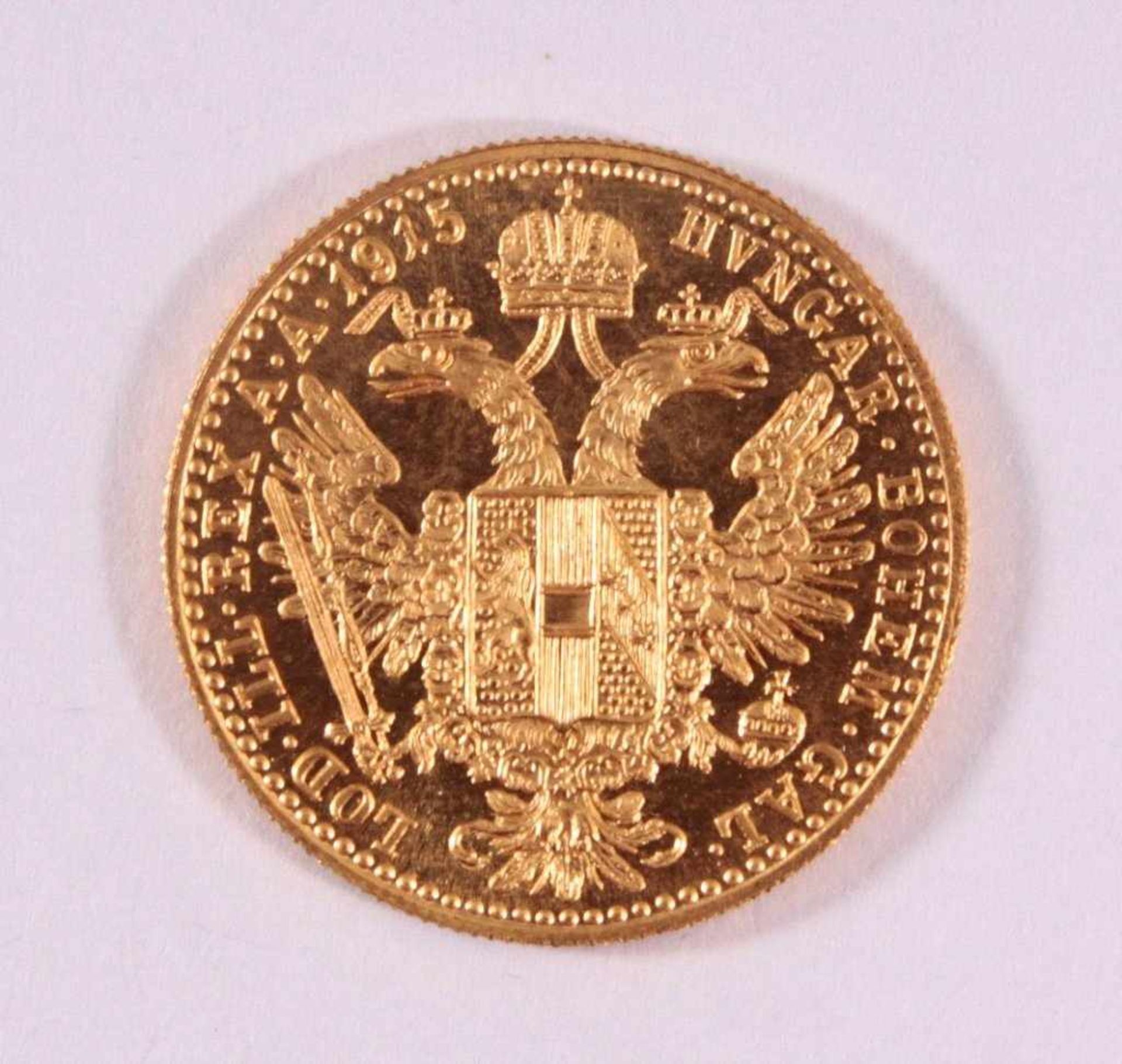 1 Golddukat Kaiser Franz Joseph 1915986er Gold, ca. D-2,0, Gewicht ca. 3,49g - Bild 2 aus 2